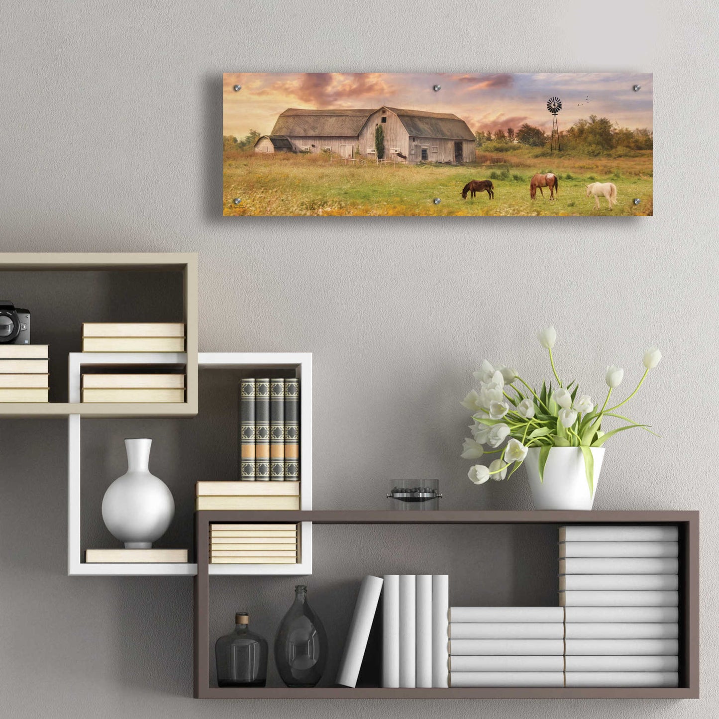Epic Art 'Clayton Barnyard' by Lori Deiter Acrylic Glass Wall Art,36x12