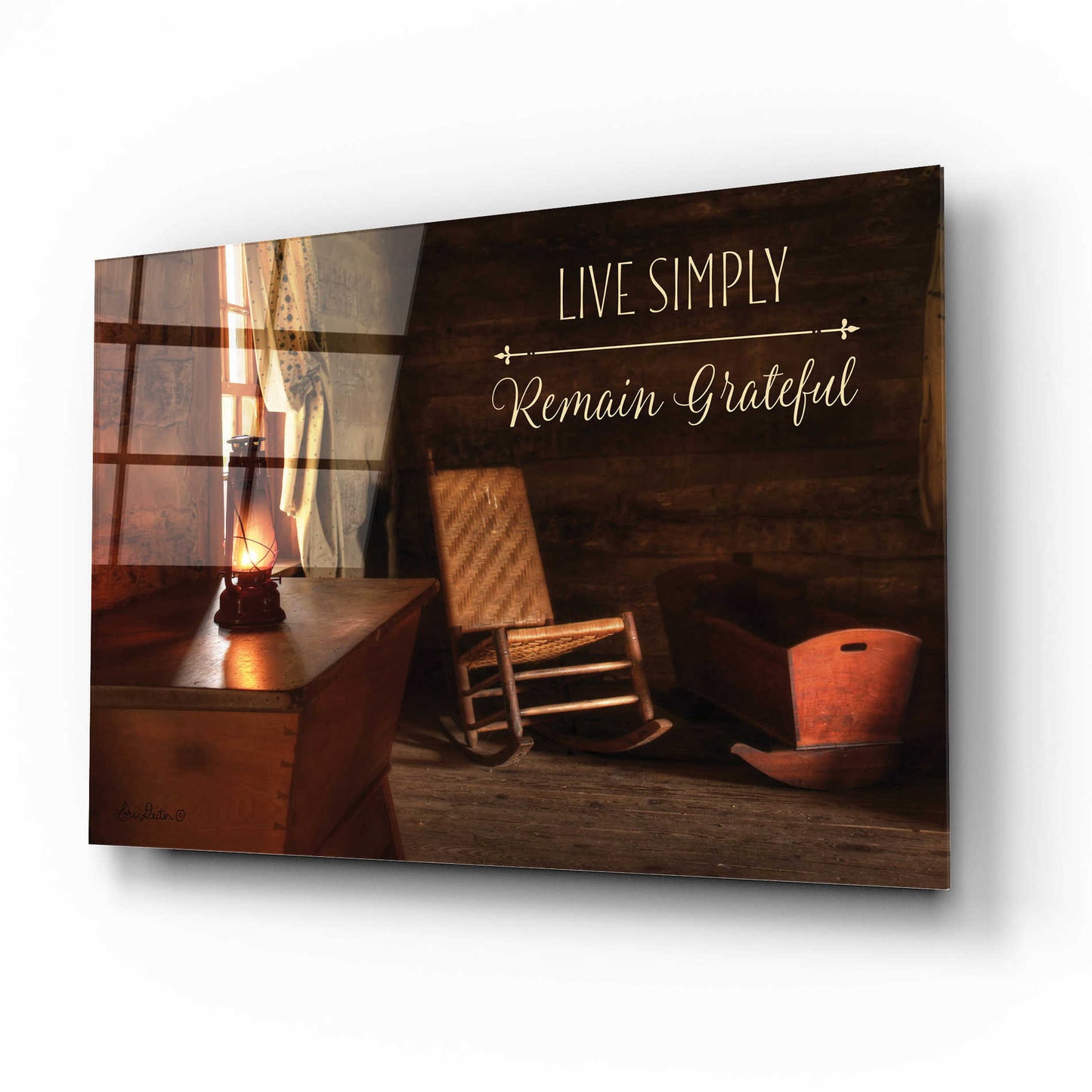 Epic Art 'Live Simply' by Lori Deiter Acrylic Glass Wall Art,16x12