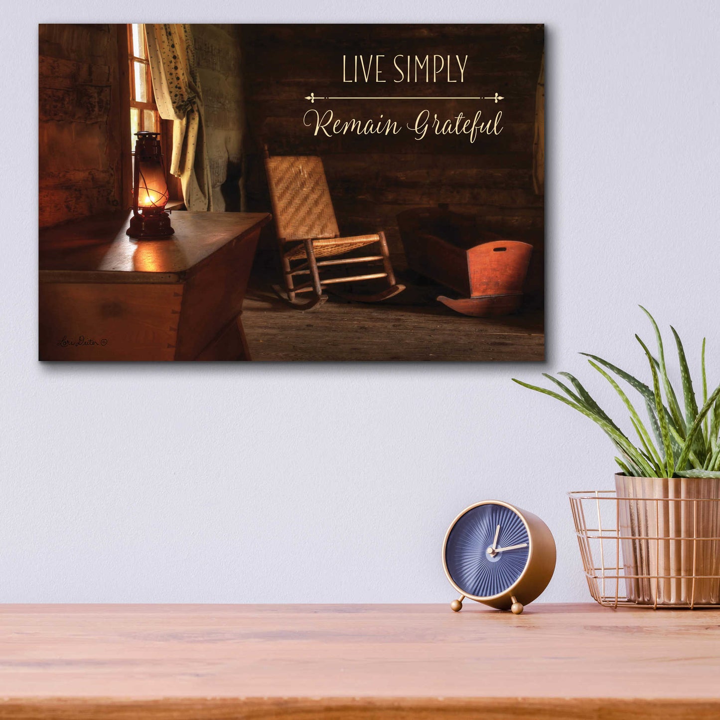 Epic Art 'Live Simply' by Lori Deiter Acrylic Glass Wall Art,16x12