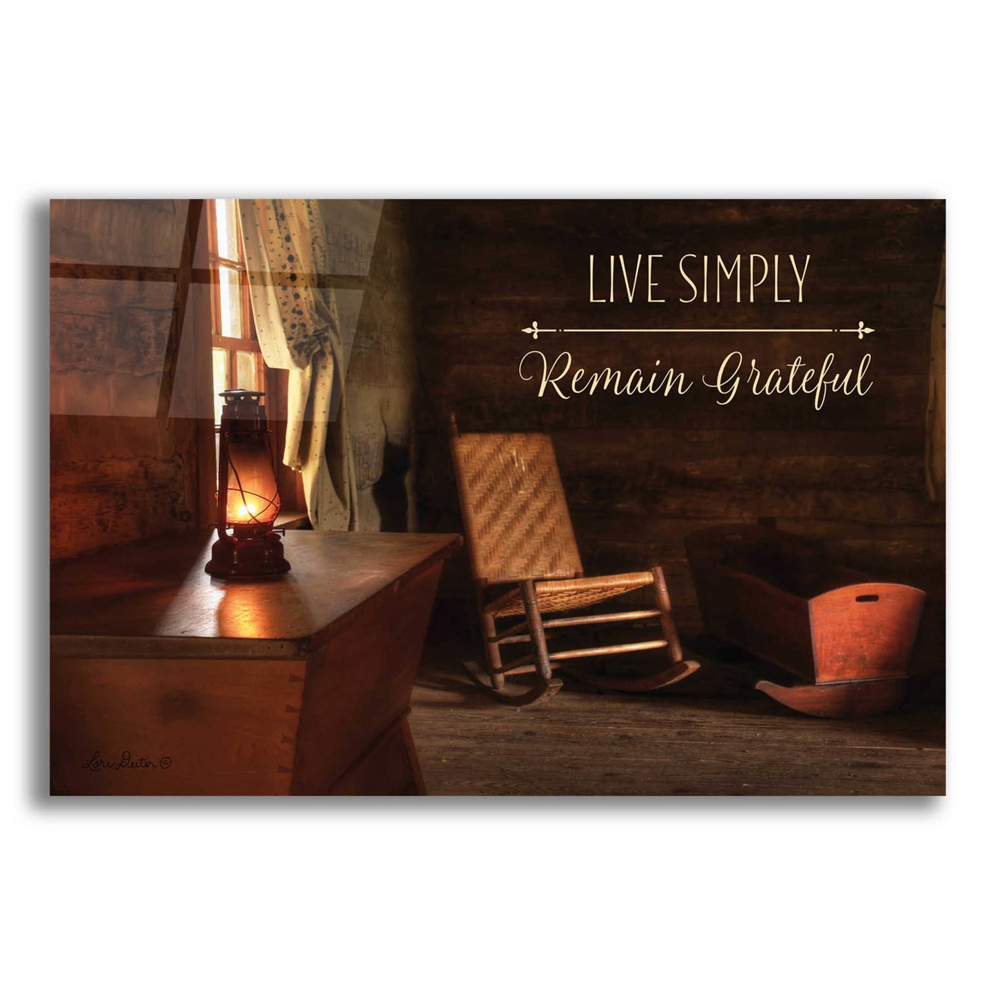 Epic Art 'Live Simply' by Lori Deiter Acrylic Glass Wall Art,16x12