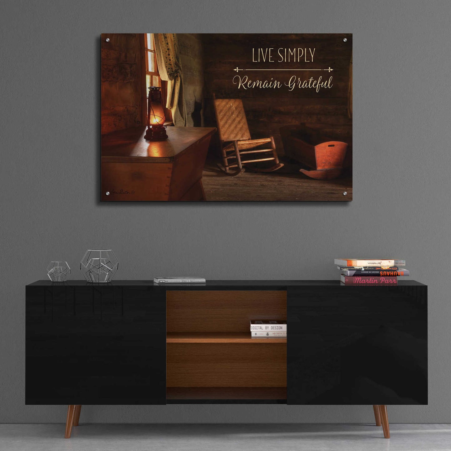 Epic Art 'Live Simply' by Lori Deiter Acrylic Glass Wall Art,36x24