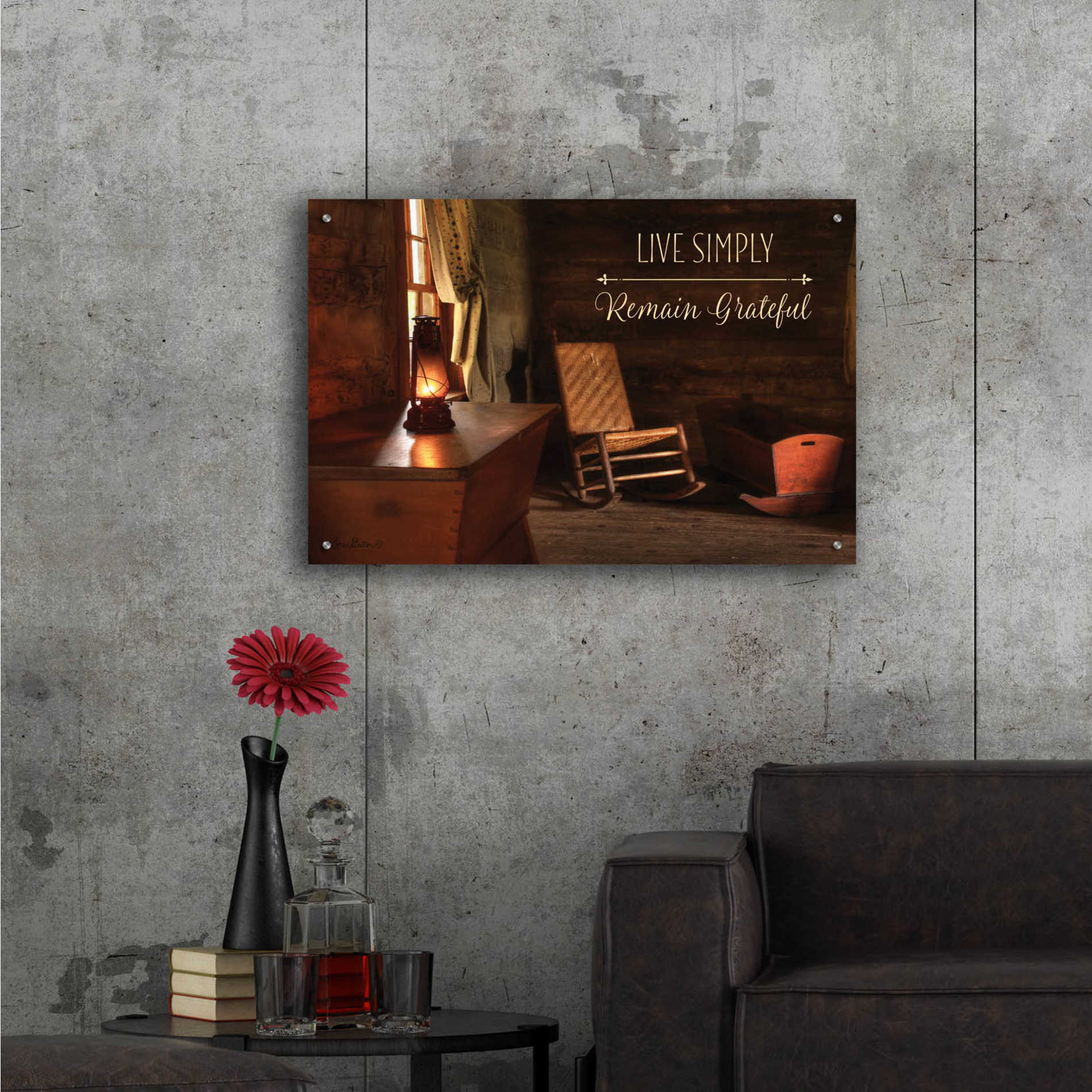 Epic Art 'Live Simply' by Lori Deiter Acrylic Glass Wall Art,36x24