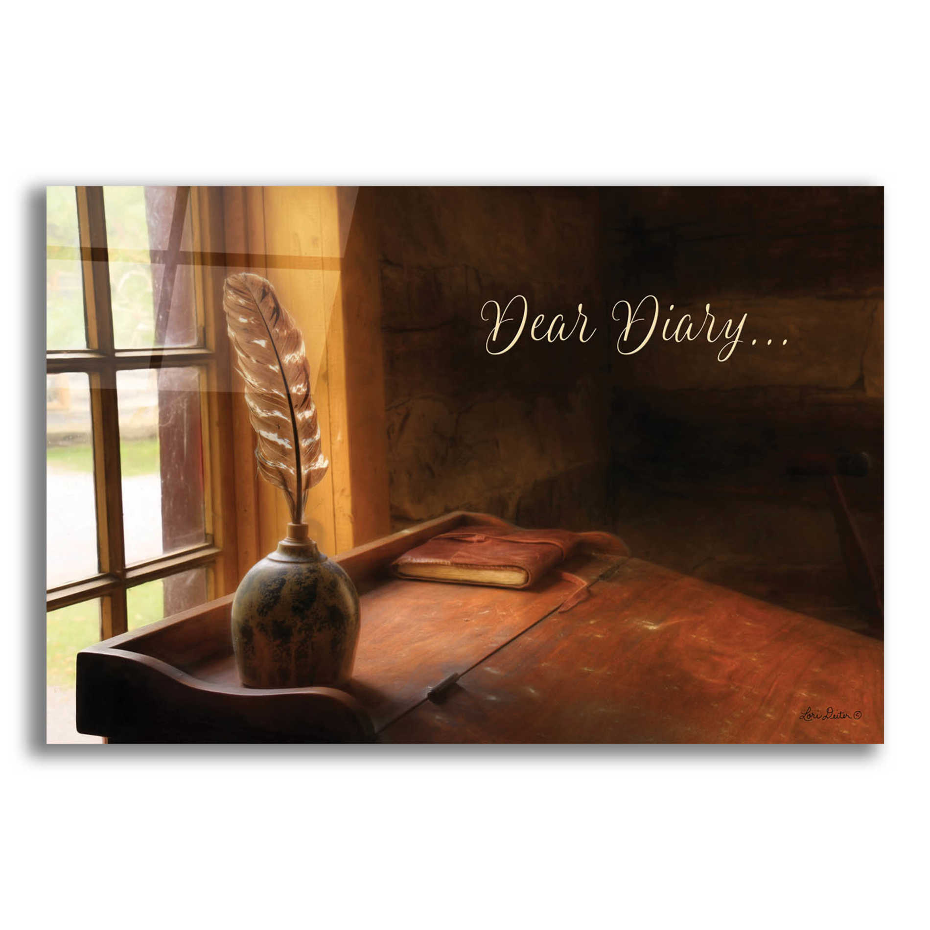 Epic Art 'Dear Diary' by Lori Deiter Acrylic Glass Wall Art,16x12