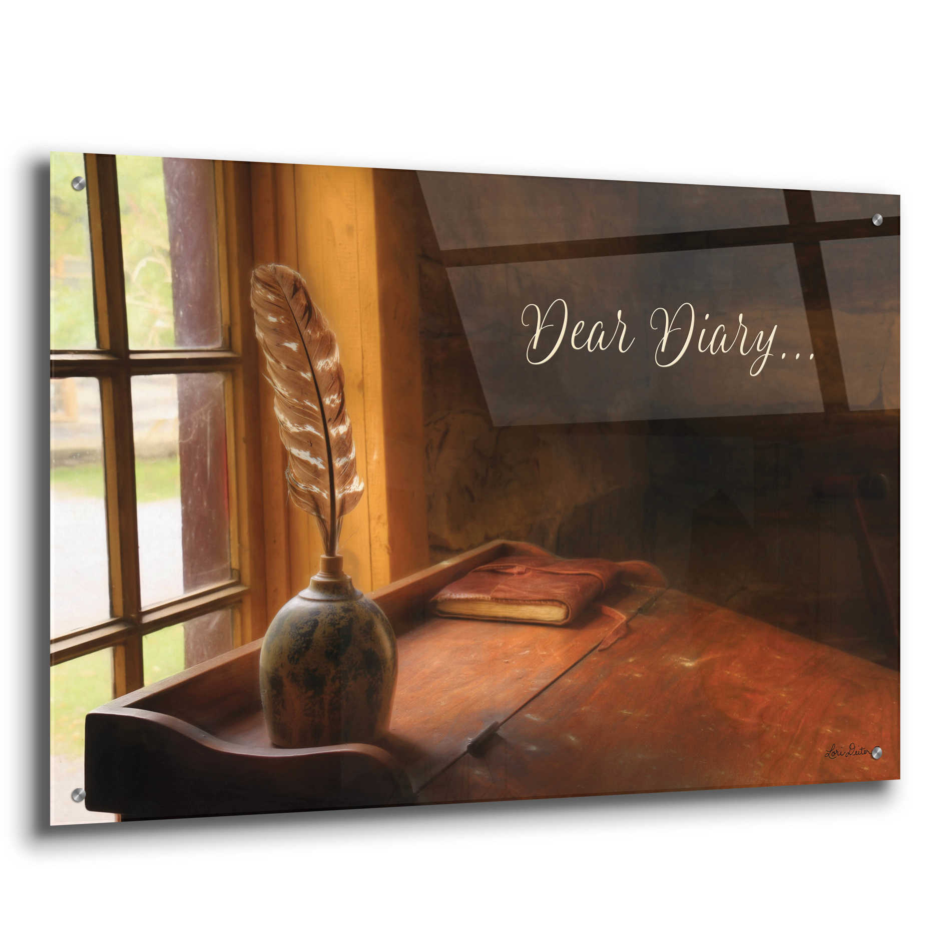 Epic Art 'Dear Diary' by Lori Deiter Acrylic Glass Wall Art,36x24