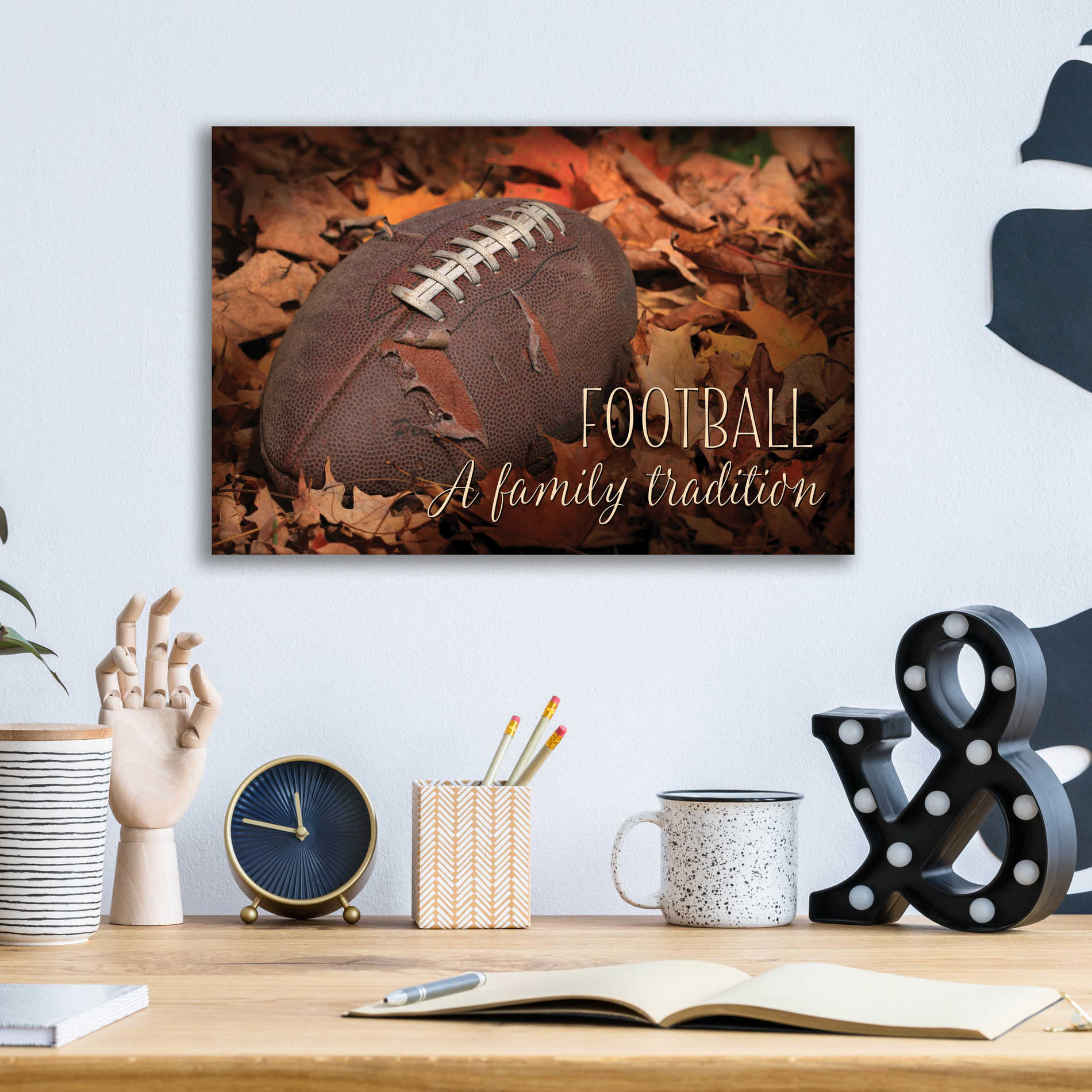 Epic Art 'Football - A Family Tradition' by Lori Deiter Acrylic Glass Wall Art,16x12