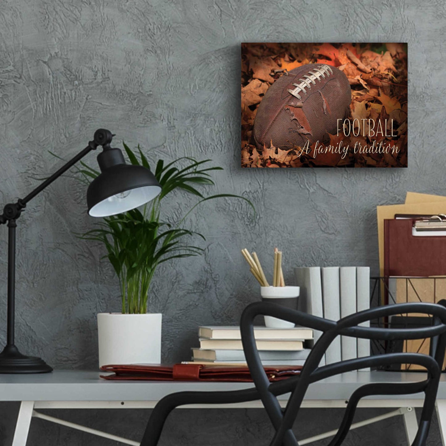 Epic Art 'Football - A Family Tradition' by Lori Deiter Acrylic Glass Wall Art,16x12