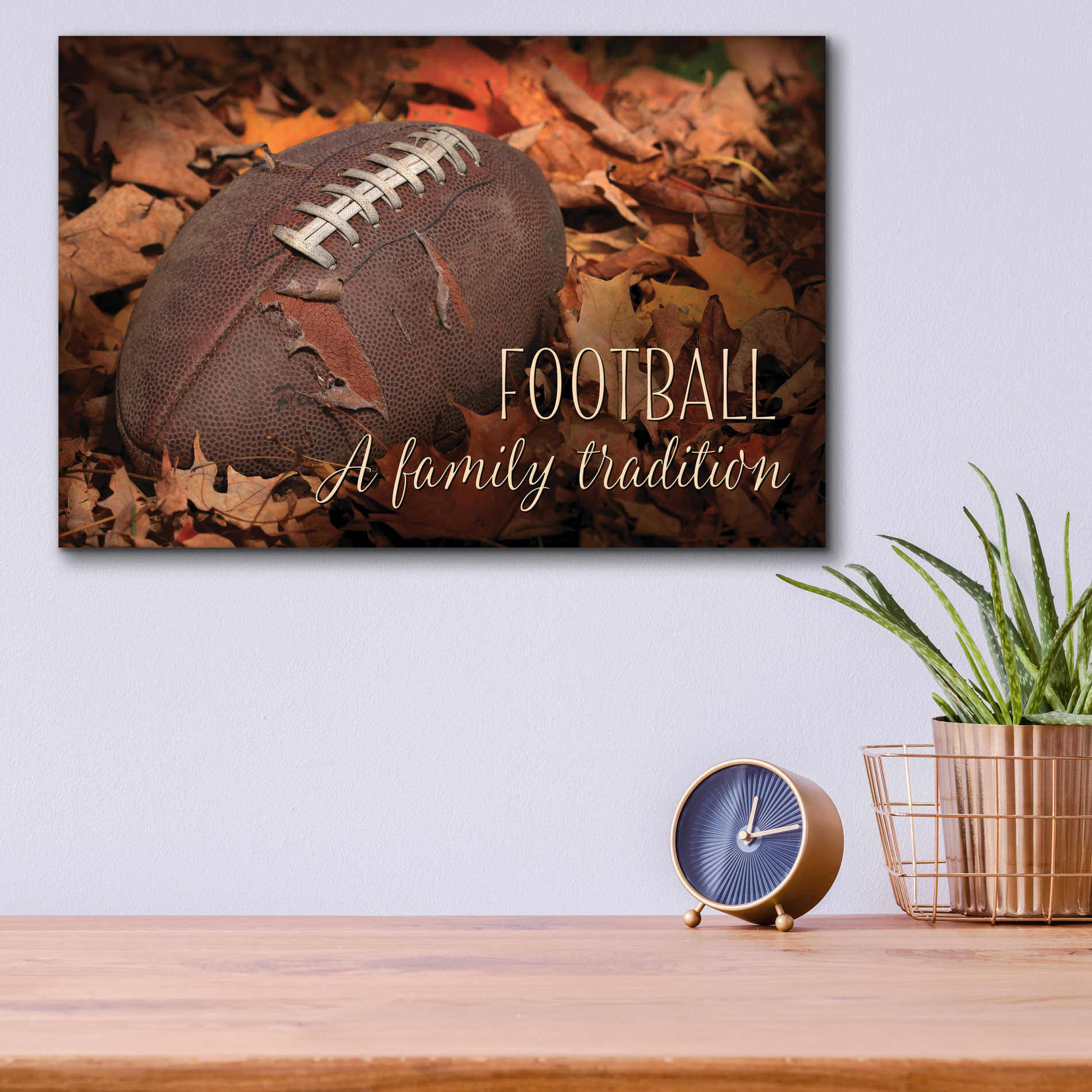 Epic Art 'Football - A Family Tradition' by Lori Deiter Acrylic Glass Wall Art,16x12