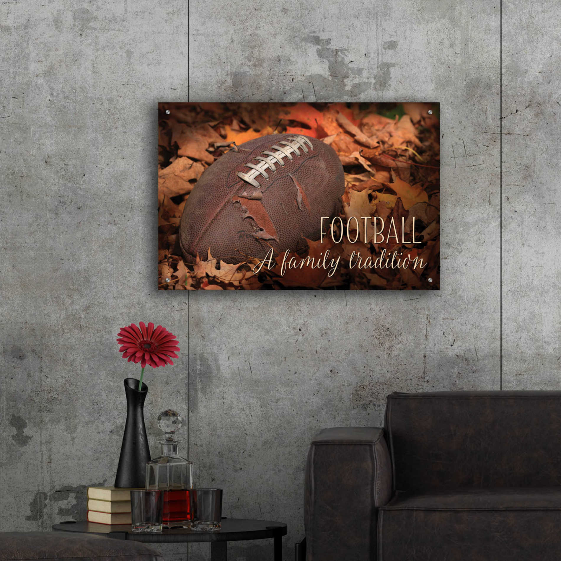 Epic Art 'Football - A Family Tradition' by Lori Deiter Acrylic Glass Wall Art,36x24