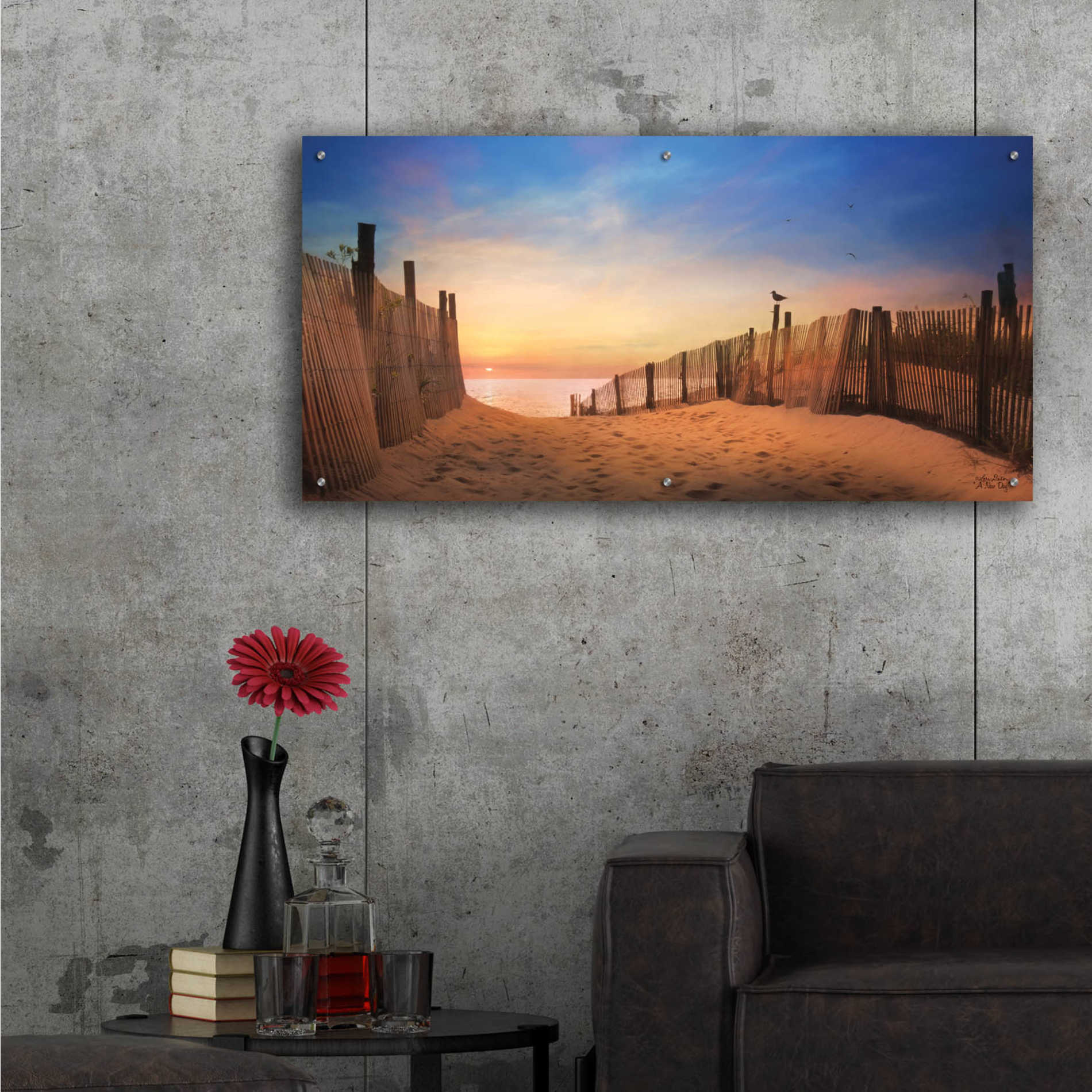 Epic Art 'A New Day' by Lori Deiter Acrylic Glass Wall Art,48x24