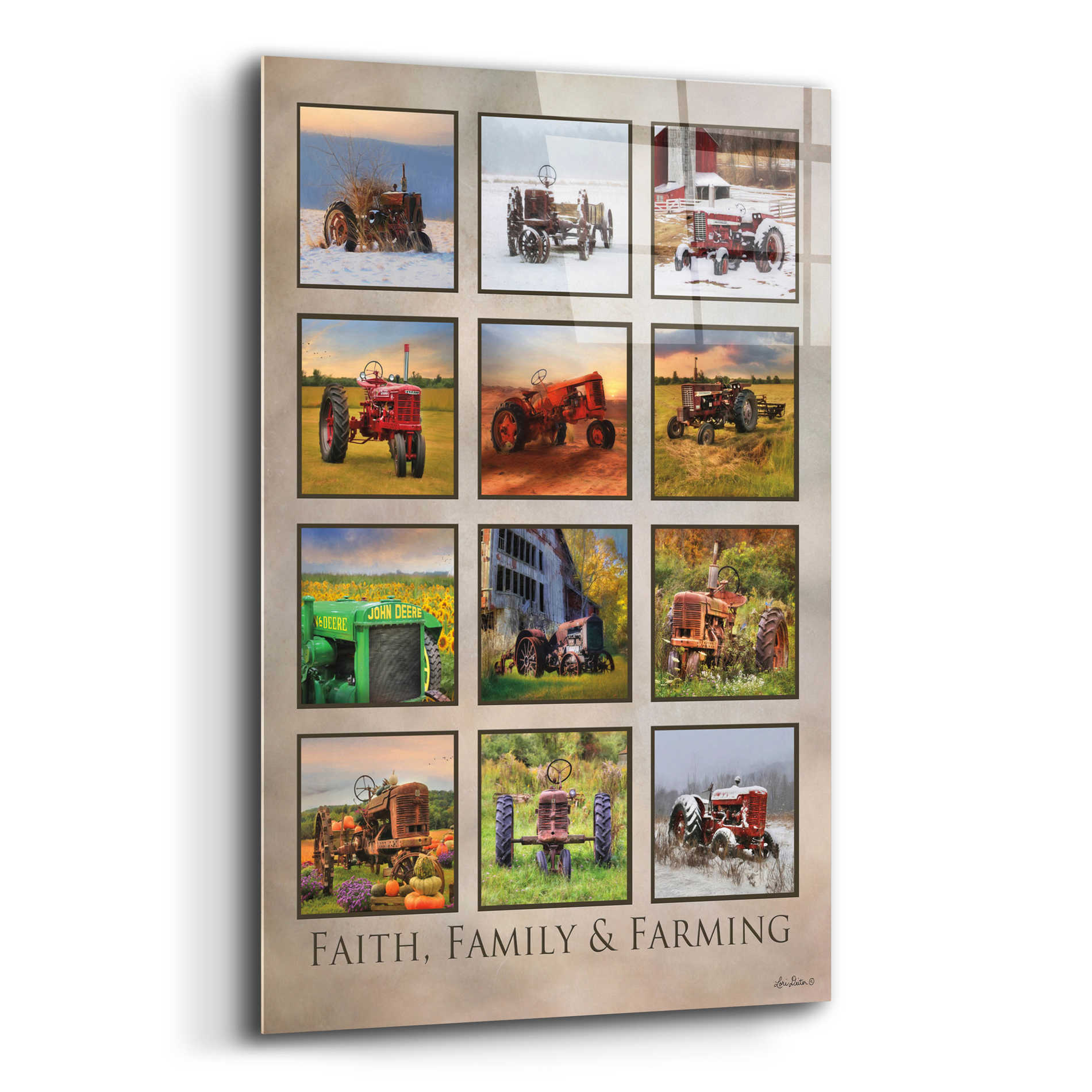 Epic Art 'Faith, Family & Farming' by Lori Deiter Acrylic Glass Wall Art,12x16