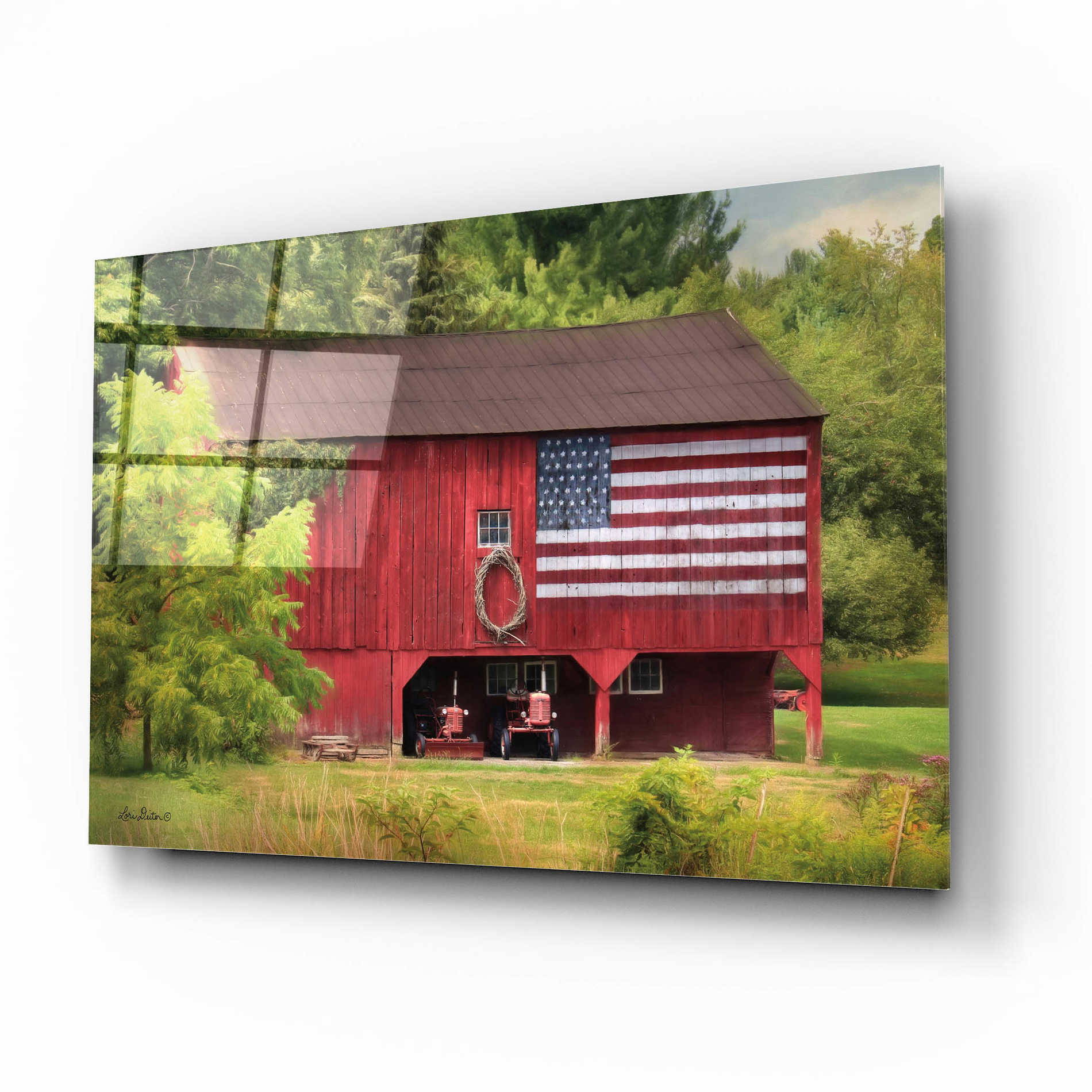 Epic Art 'Patriotic Farmer' by Lori Deiter Acrylic Glass Wall Art,16x12