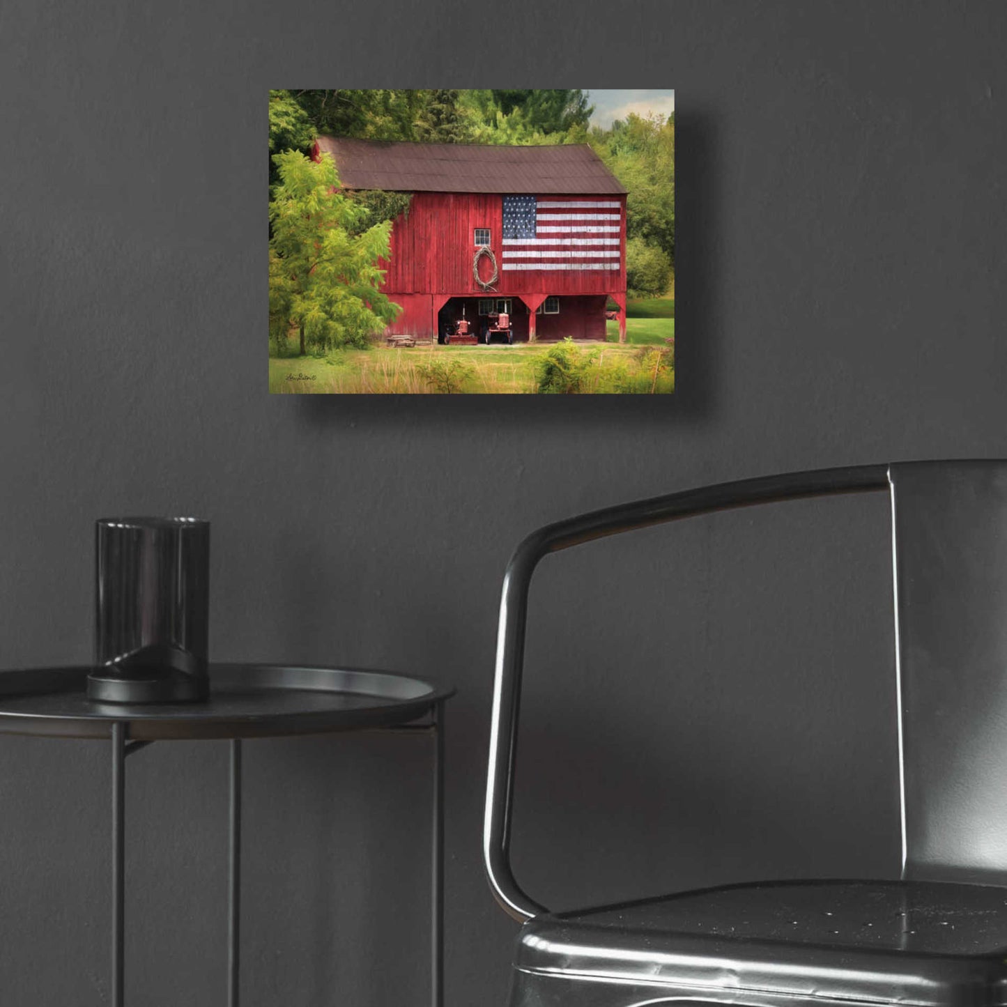 Epic Art 'Patriotic Farmer' by Lori Deiter Acrylic Glass Wall Art,16x12