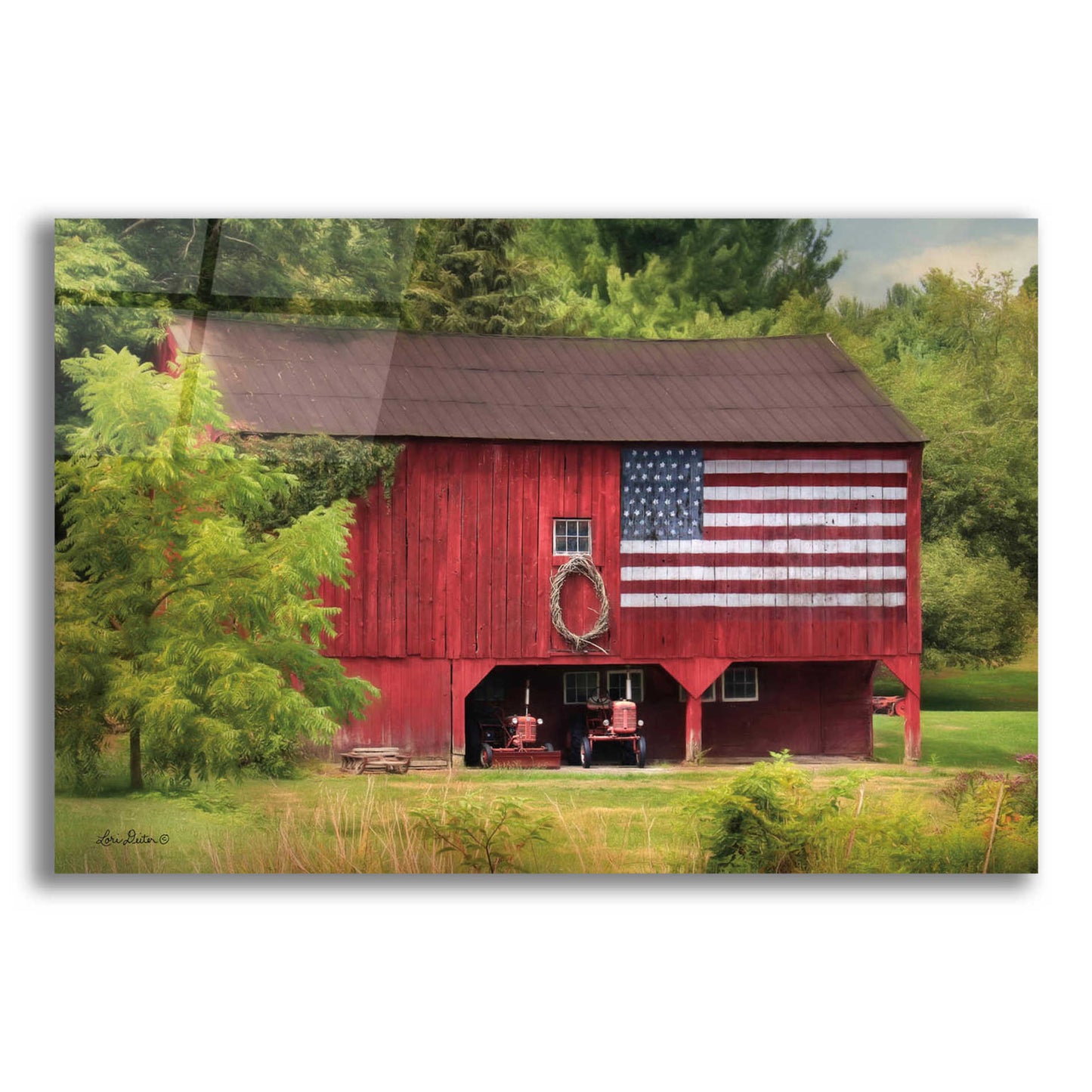 Epic Art 'Patriotic Farmer' by Lori Deiter Acrylic Glass Wall Art,16x12