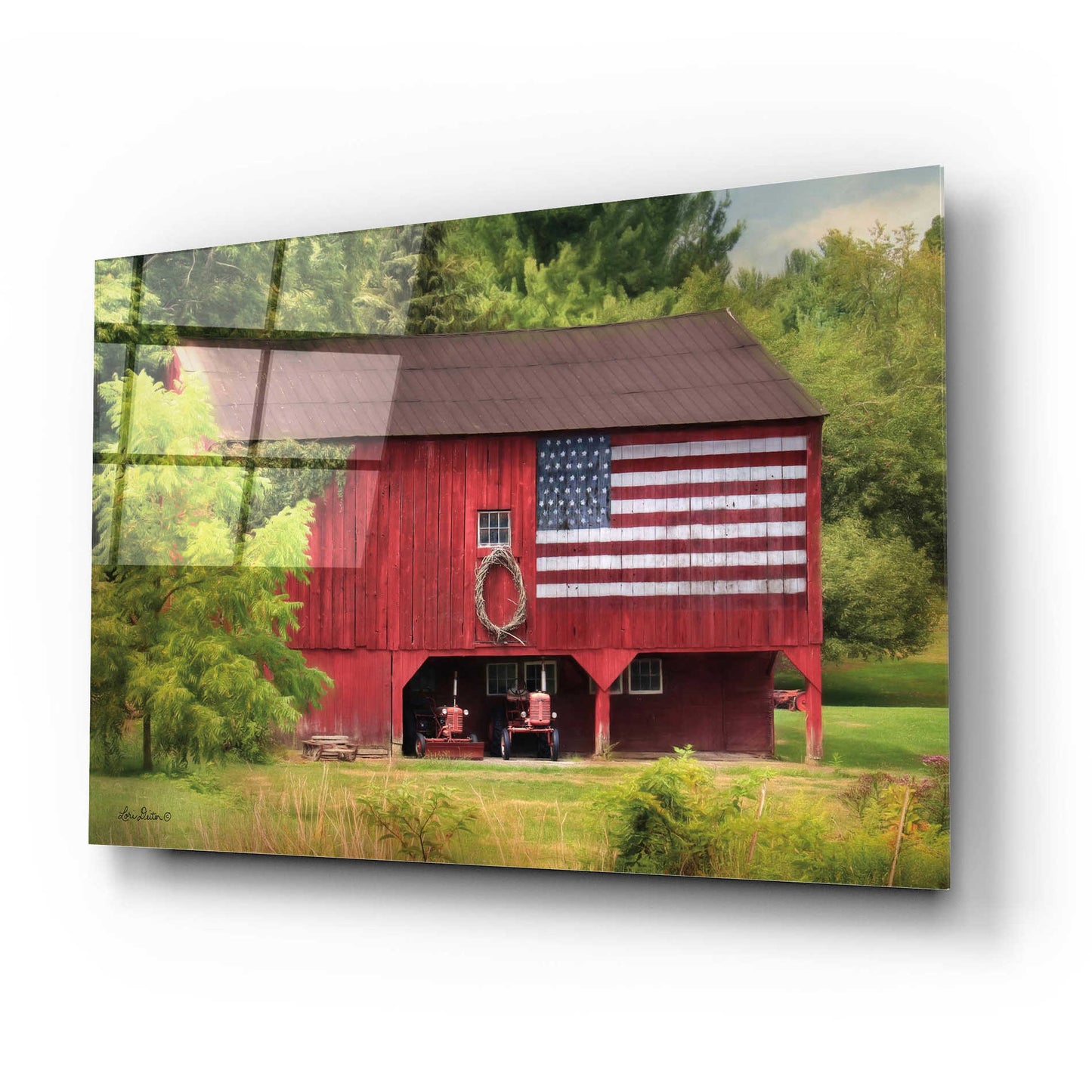 Epic Art 'Patriotic Farmer' by Lori Deiter Acrylic Glass Wall Art,24x16