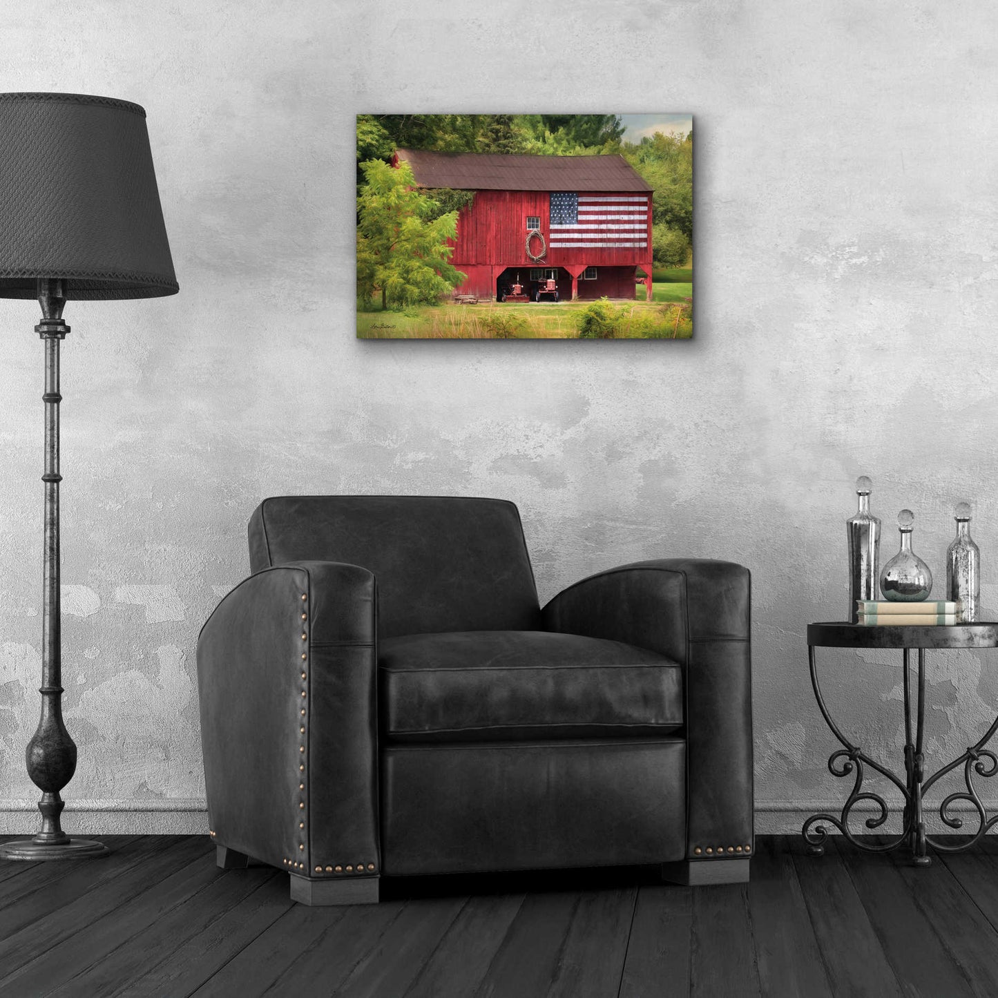 Epic Art 'Patriotic Farmer' by Lori Deiter Acrylic Glass Wall Art,24x16