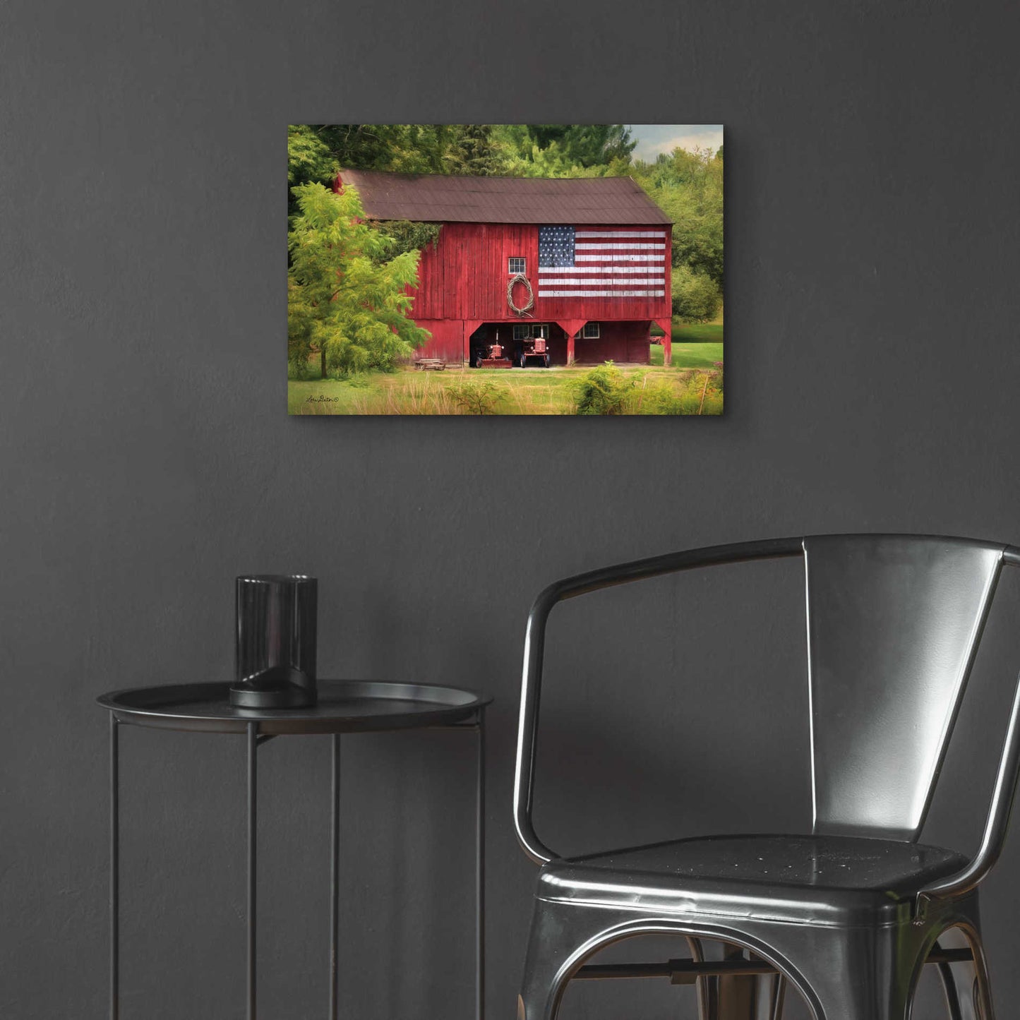 Epic Art 'Patriotic Farmer' by Lori Deiter Acrylic Glass Wall Art,24x16