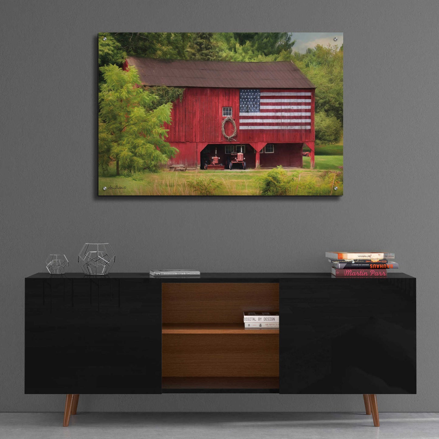 Epic Art 'Patriotic Farmer' by Lori Deiter Acrylic Glass Wall Art,36x24