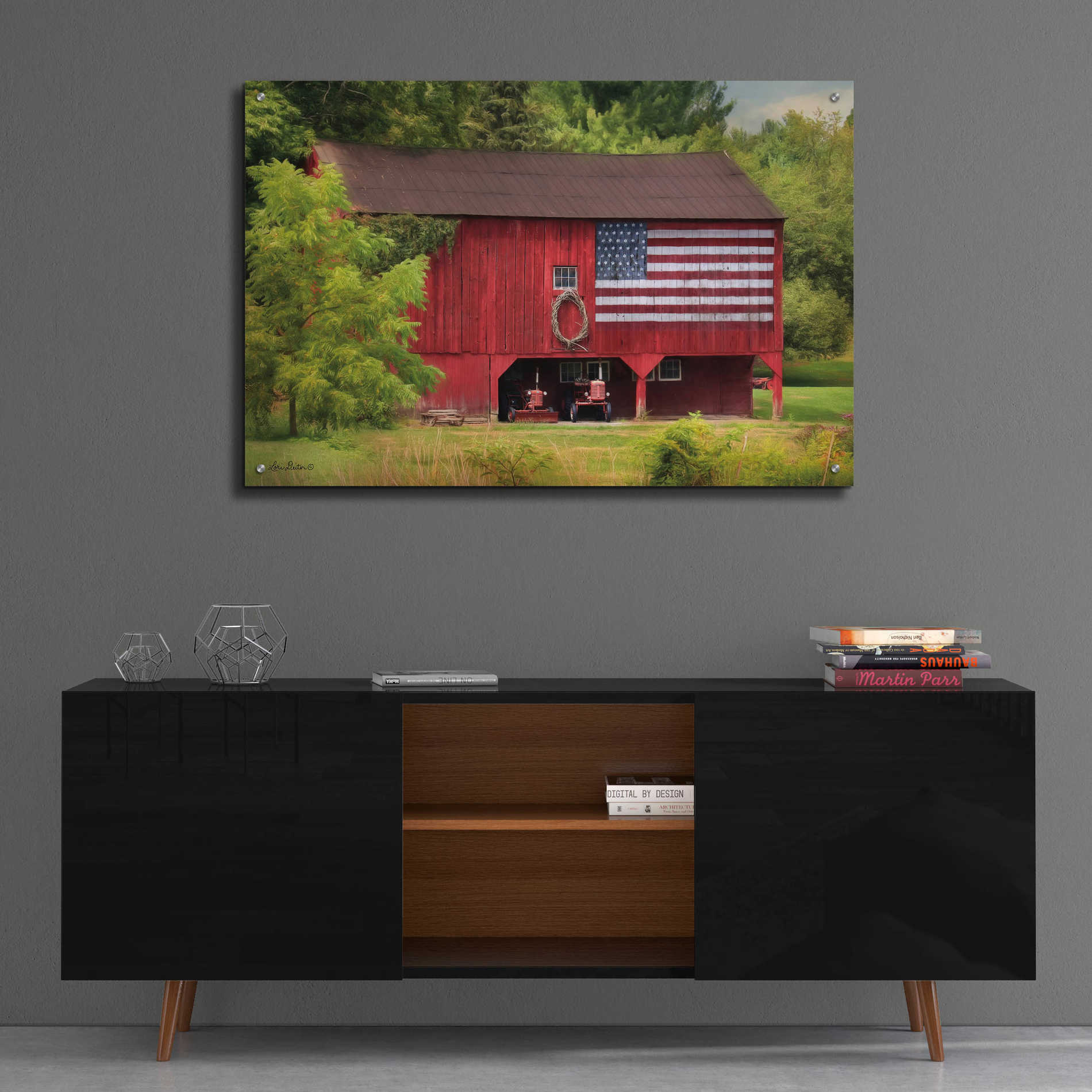 Epic Art 'Patriotic Farmer' by Lori Deiter Acrylic Glass Wall Art,36x24