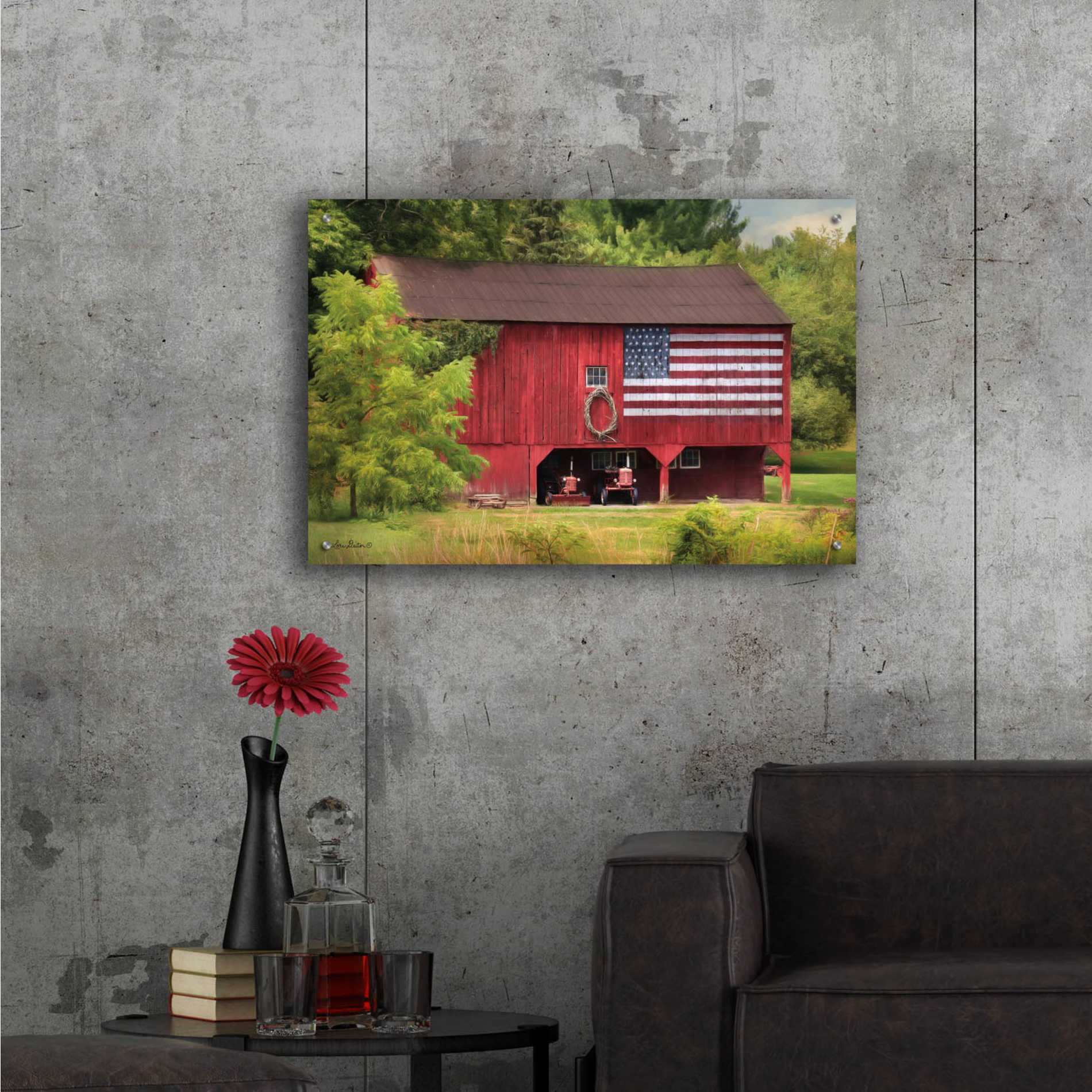 Epic Art 'Patriotic Farmer' by Lori Deiter Acrylic Glass Wall Art,36x24