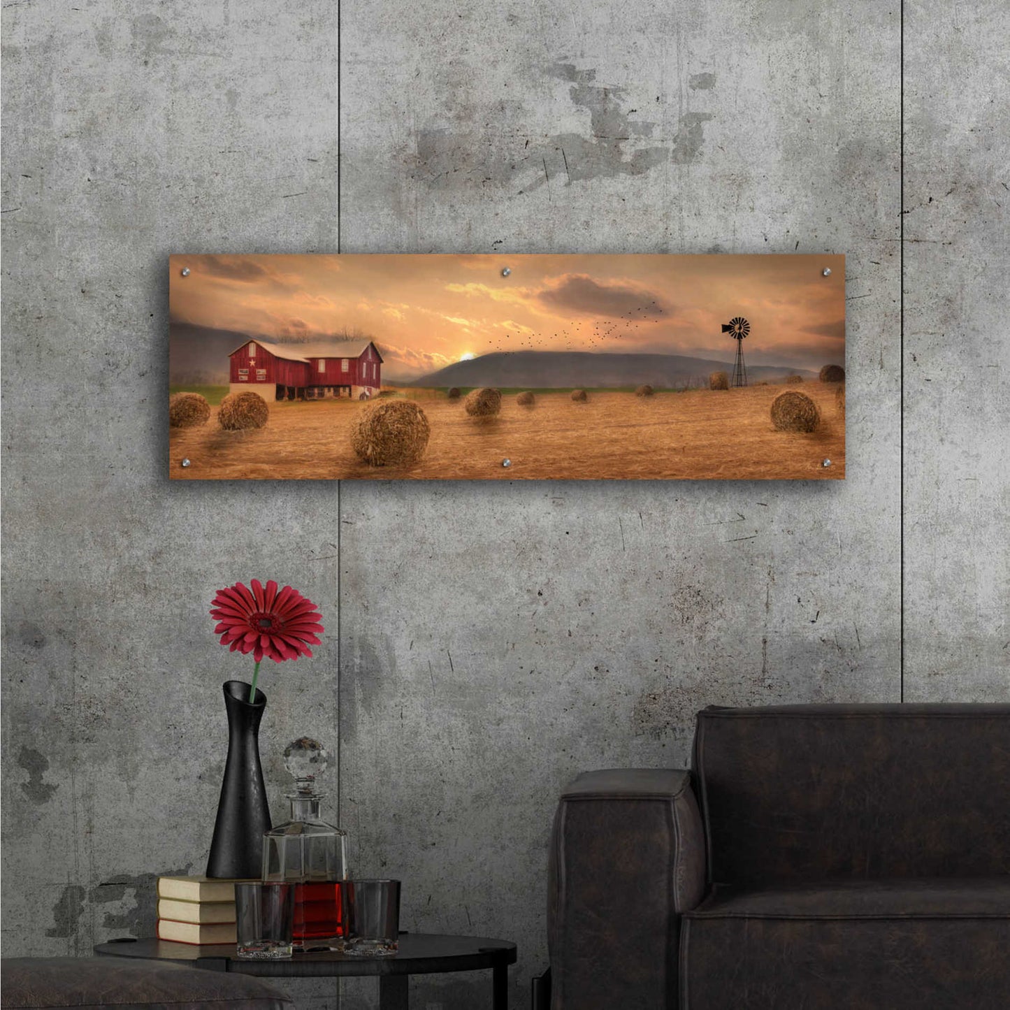 Epic Art 'Workin' the Farm' by Lori Deiter Acrylic Glass Wall Art,48x16