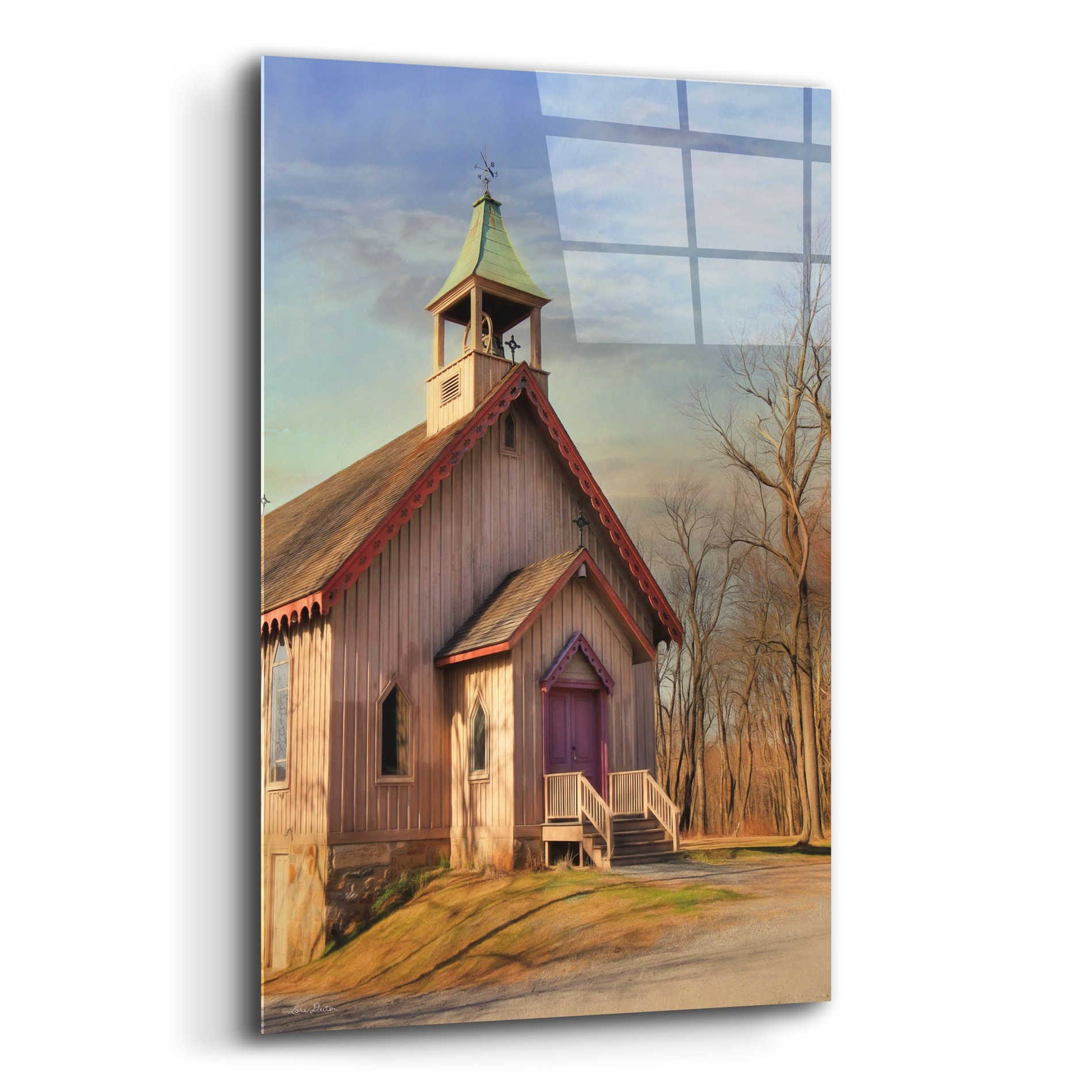 Epic Art 'Eckley St. James Church' by Lori Deiter Acrylic Glass Wall Art,12x16