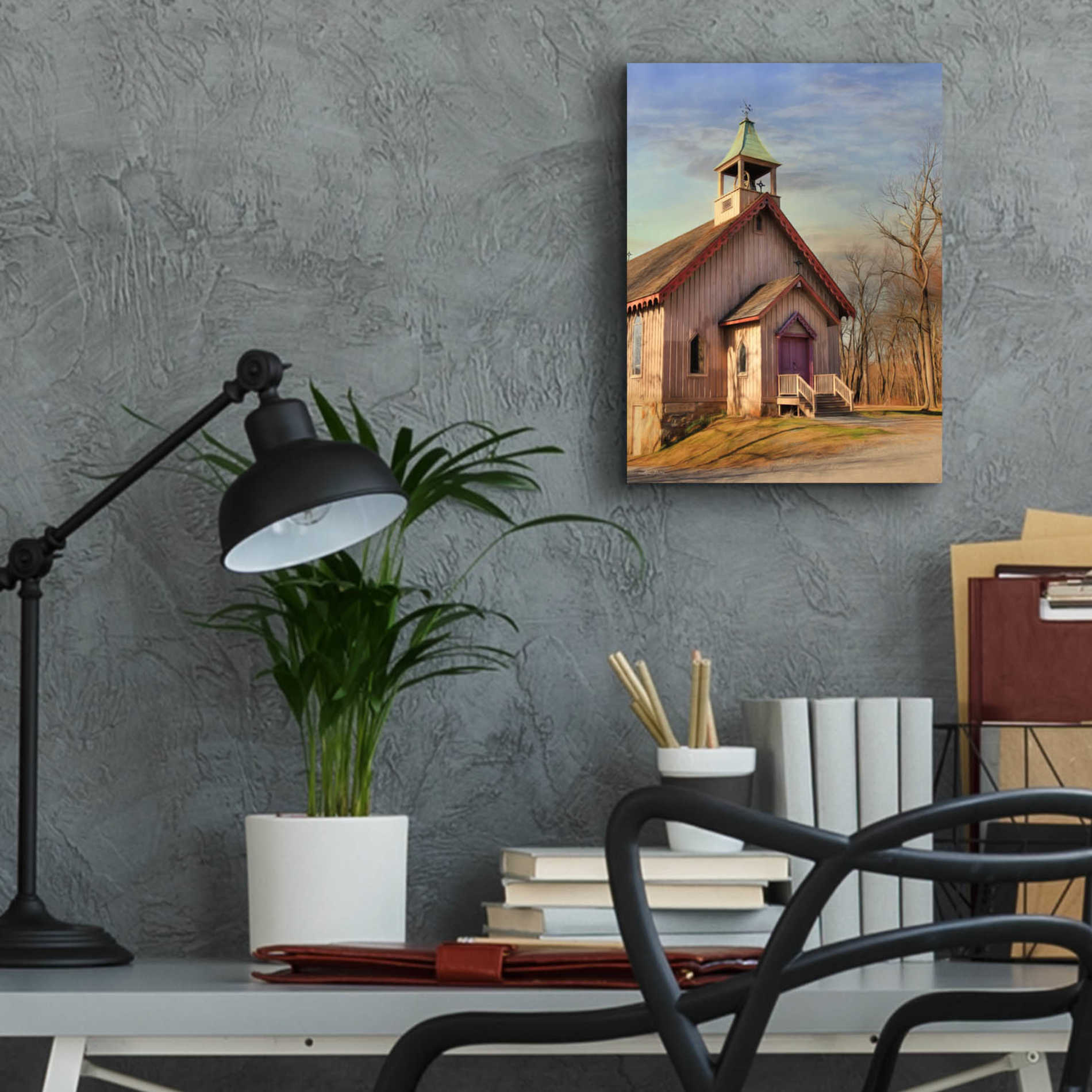 Epic Art 'Eckley St. James Church' by Lori Deiter Acrylic Glass Wall Art,12x16