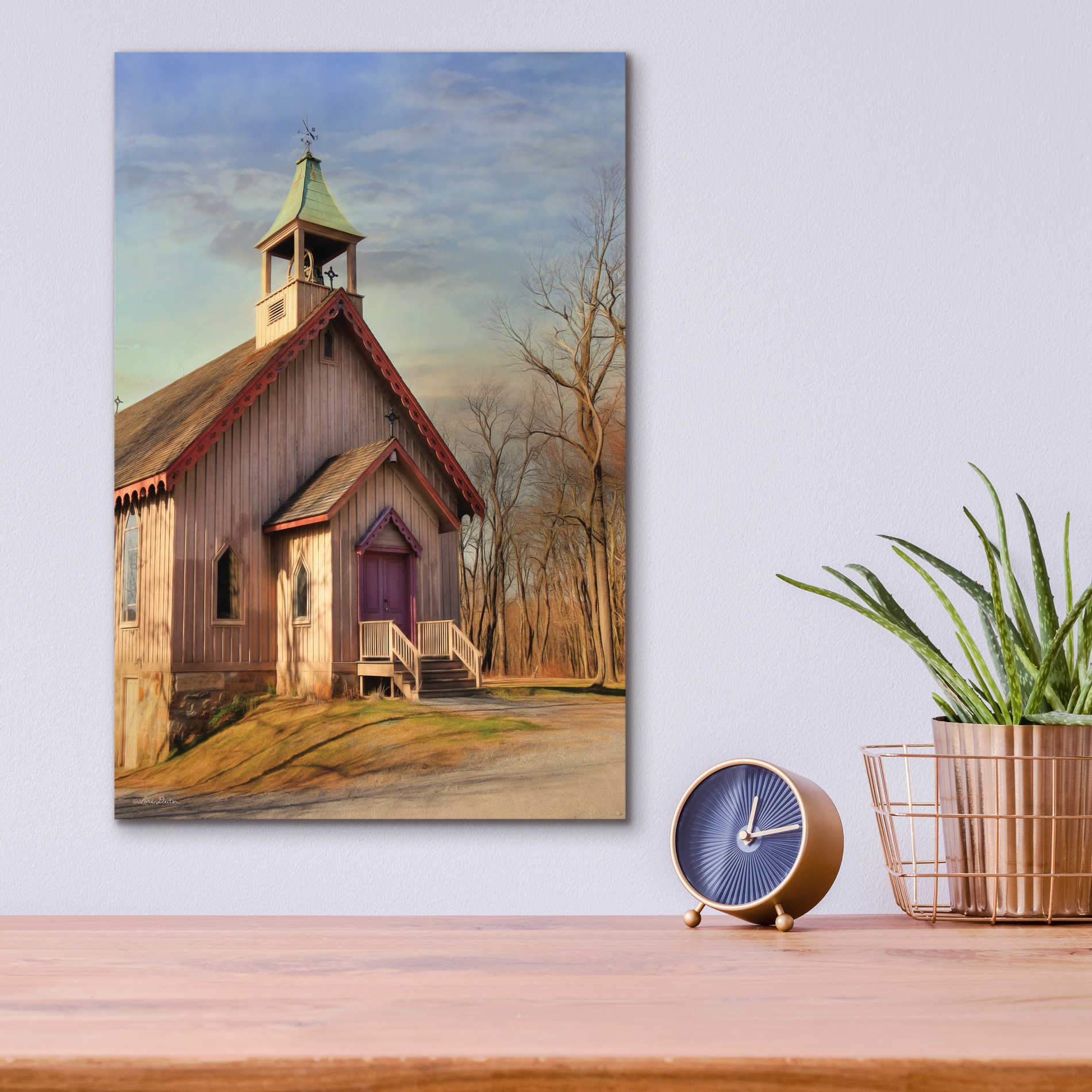 Epic Art 'Eckley St. James Church' by Lori Deiter Acrylic Glass Wall Art,12x16