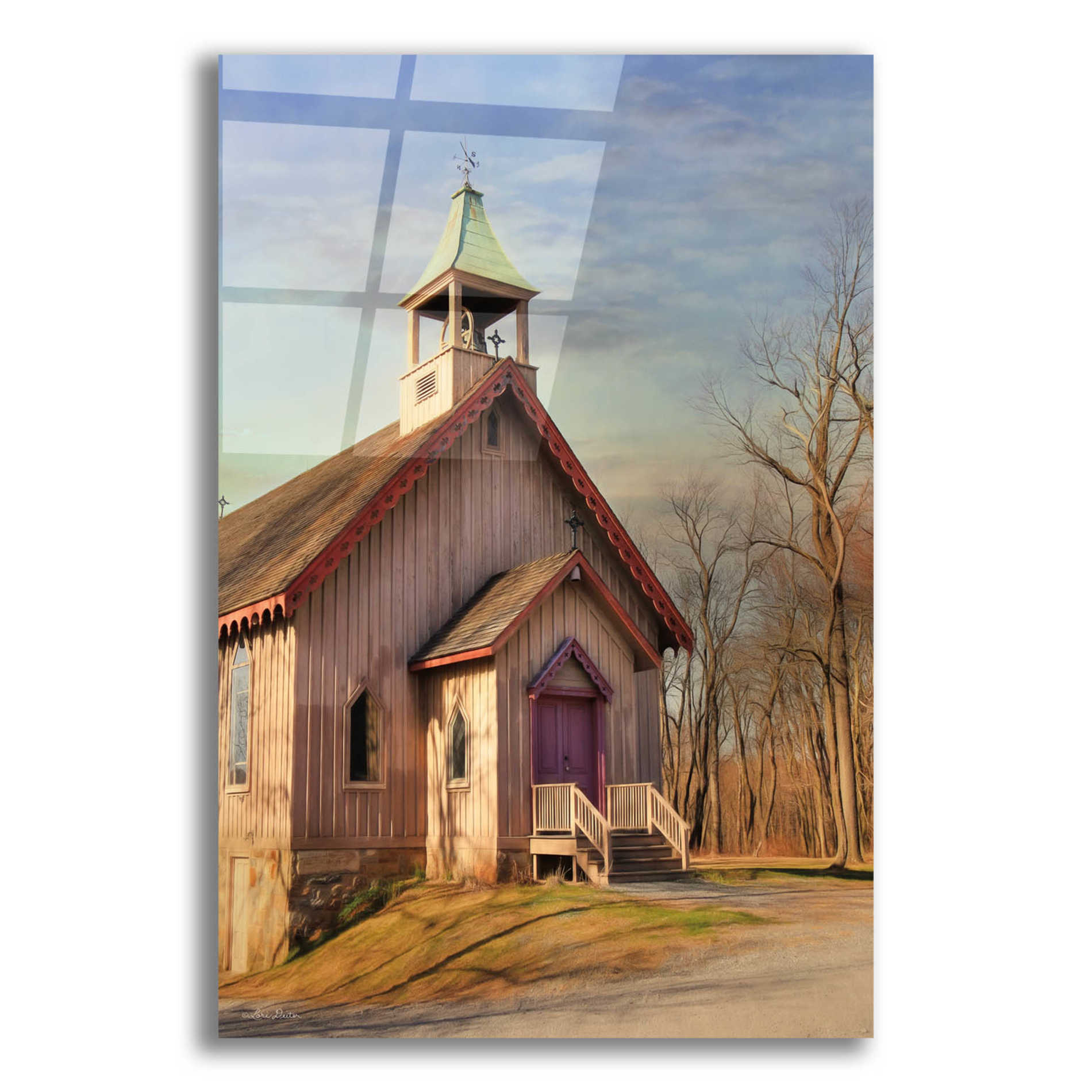 Epic Art 'Eckley St. James Church' by Lori Deiter Acrylic Glass Wall Art,12x16