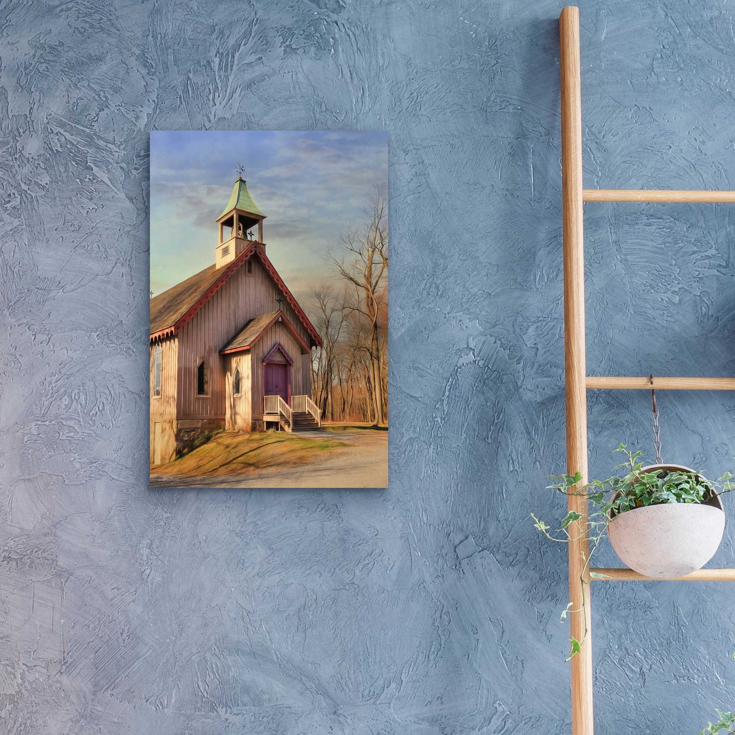 Epic Art 'Eckley St. James Church' by Lori Deiter Acrylic Glass Wall Art,16x24