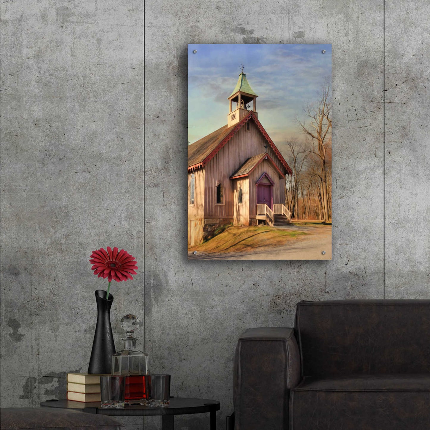 Epic Art 'Eckley St. James Church' by Lori Deiter Acrylic Glass Wall Art,24x36