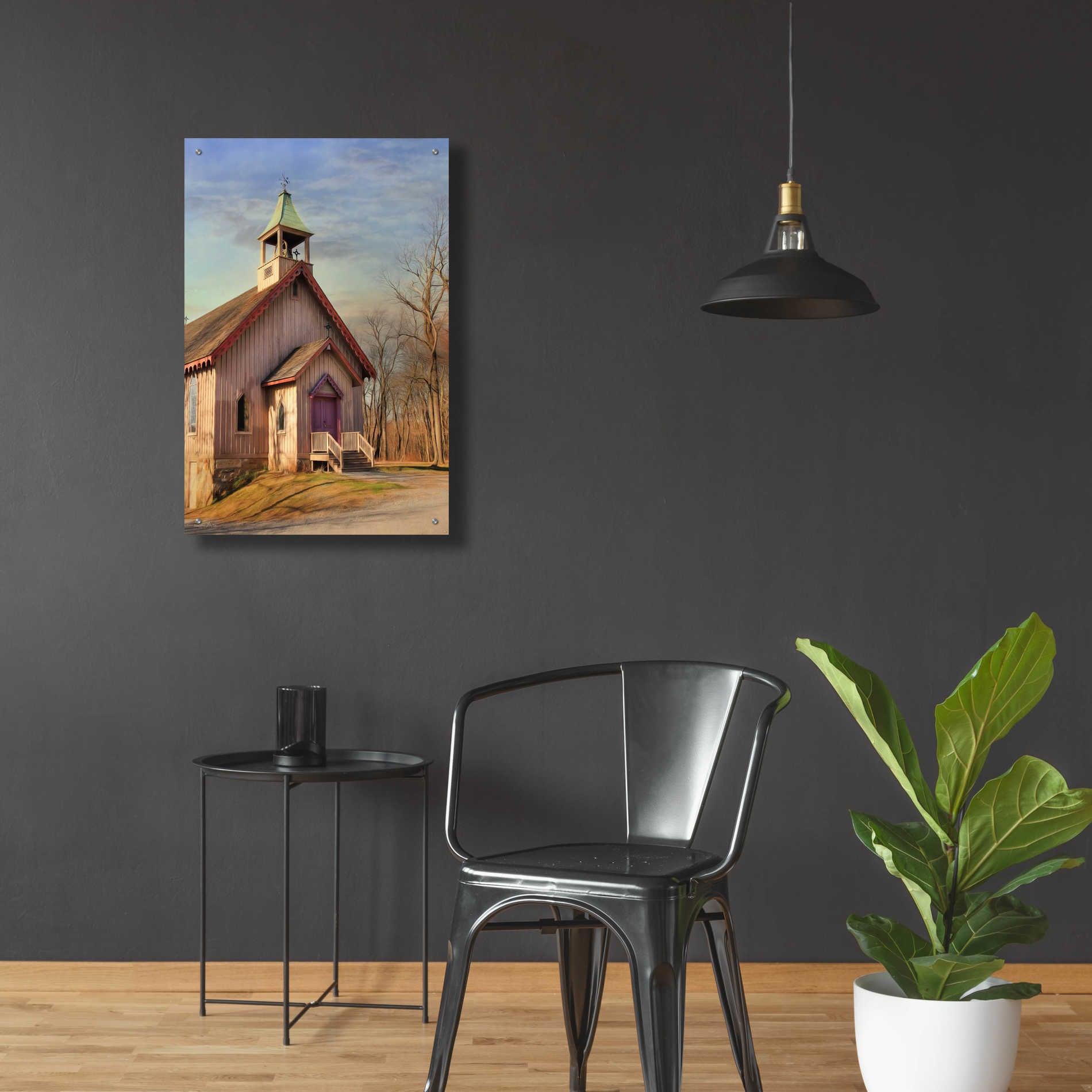 Epic Art 'Eckley St. James Church' by Lori Deiter Acrylic Glass Wall Art,24x36