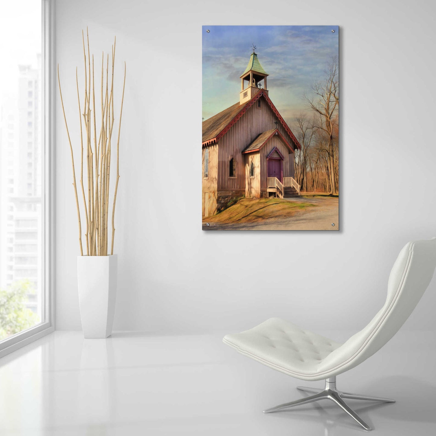 Epic Art 'Eckley St. James Church' by Lori Deiter Acrylic Glass Wall Art,24x36