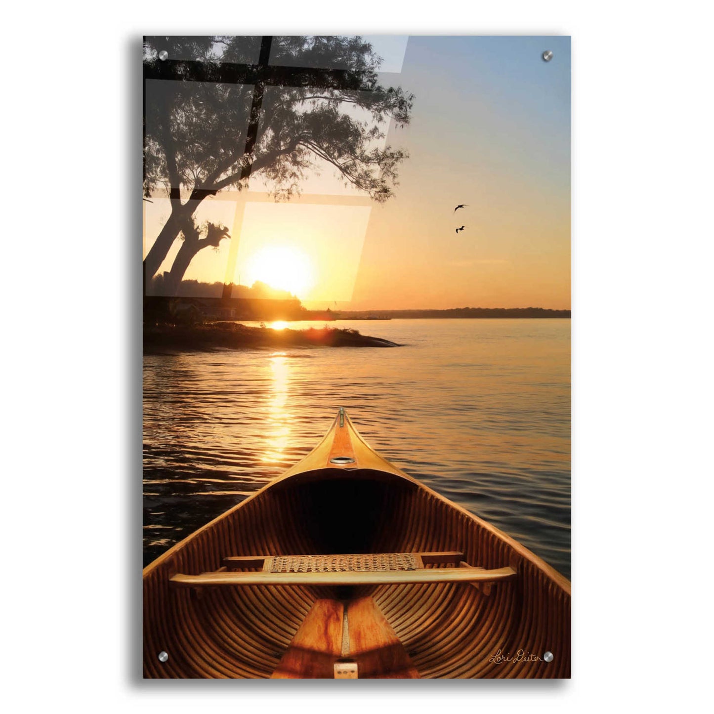 Epic Art 'Sunset on the Lake I' by Lori Deiter Acrylic Glass Wall Art,24x36