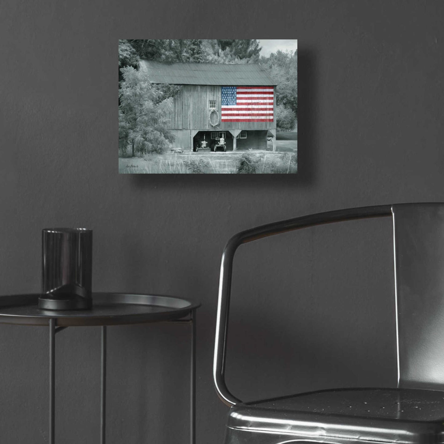Epic Art 'Patriotic Farm I' by Lori Deiter Acrylic Glass Wall Art,16x12