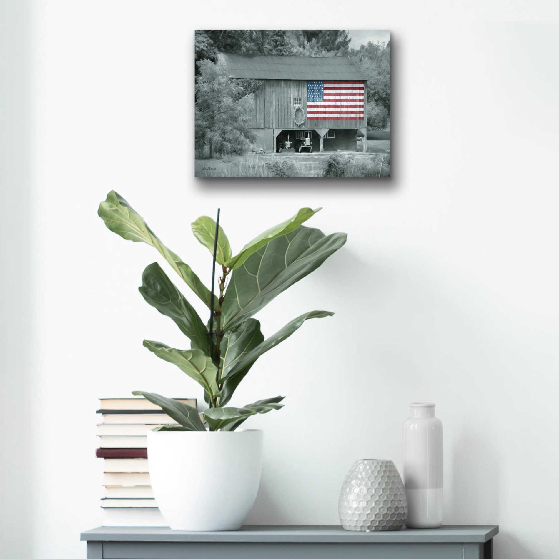 Epic Art 'Patriotic Farm I' by Lori Deiter Acrylic Glass Wall Art,16x12