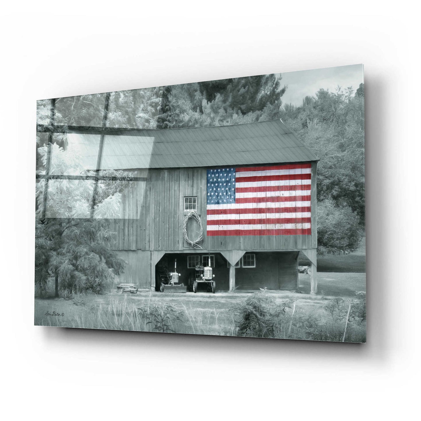 Epic Art 'Patriotic Farm I' by Lori Deiter Acrylic Glass Wall Art,24x16