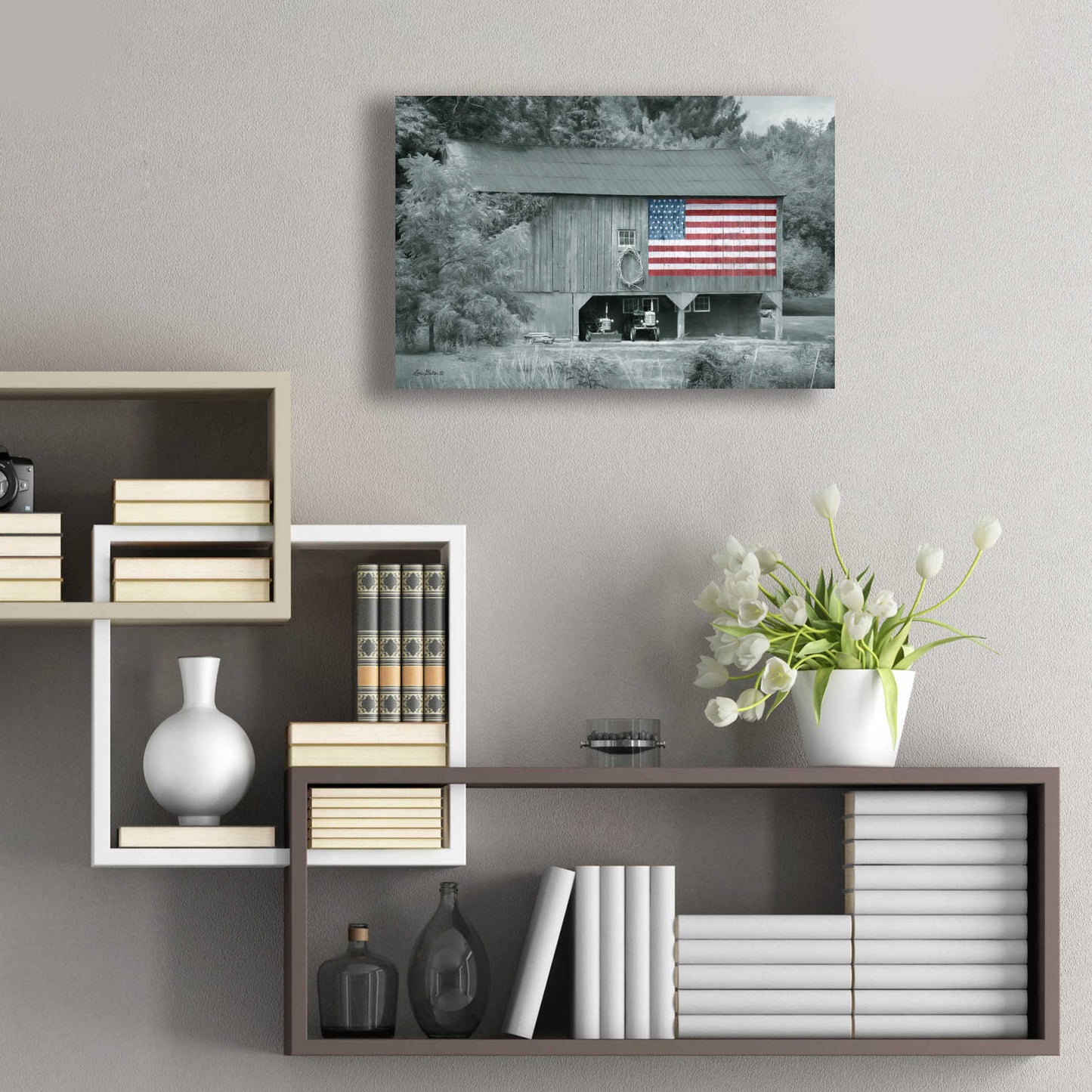 Epic Art 'Patriotic Farm I' by Lori Deiter Acrylic Glass Wall Art,24x16