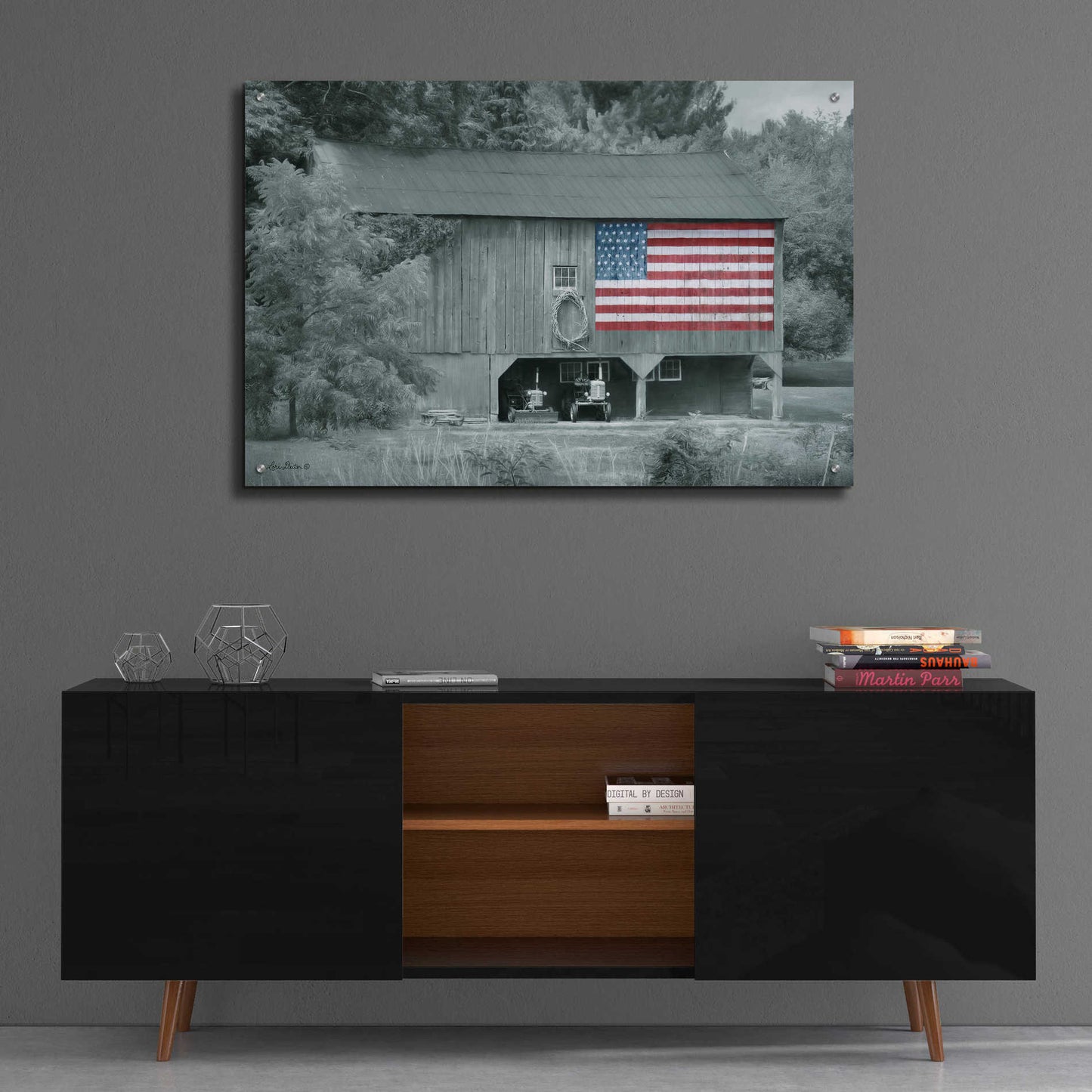 Epic Art 'Patriotic Farm I' by Lori Deiter Acrylic Glass Wall Art,36x24