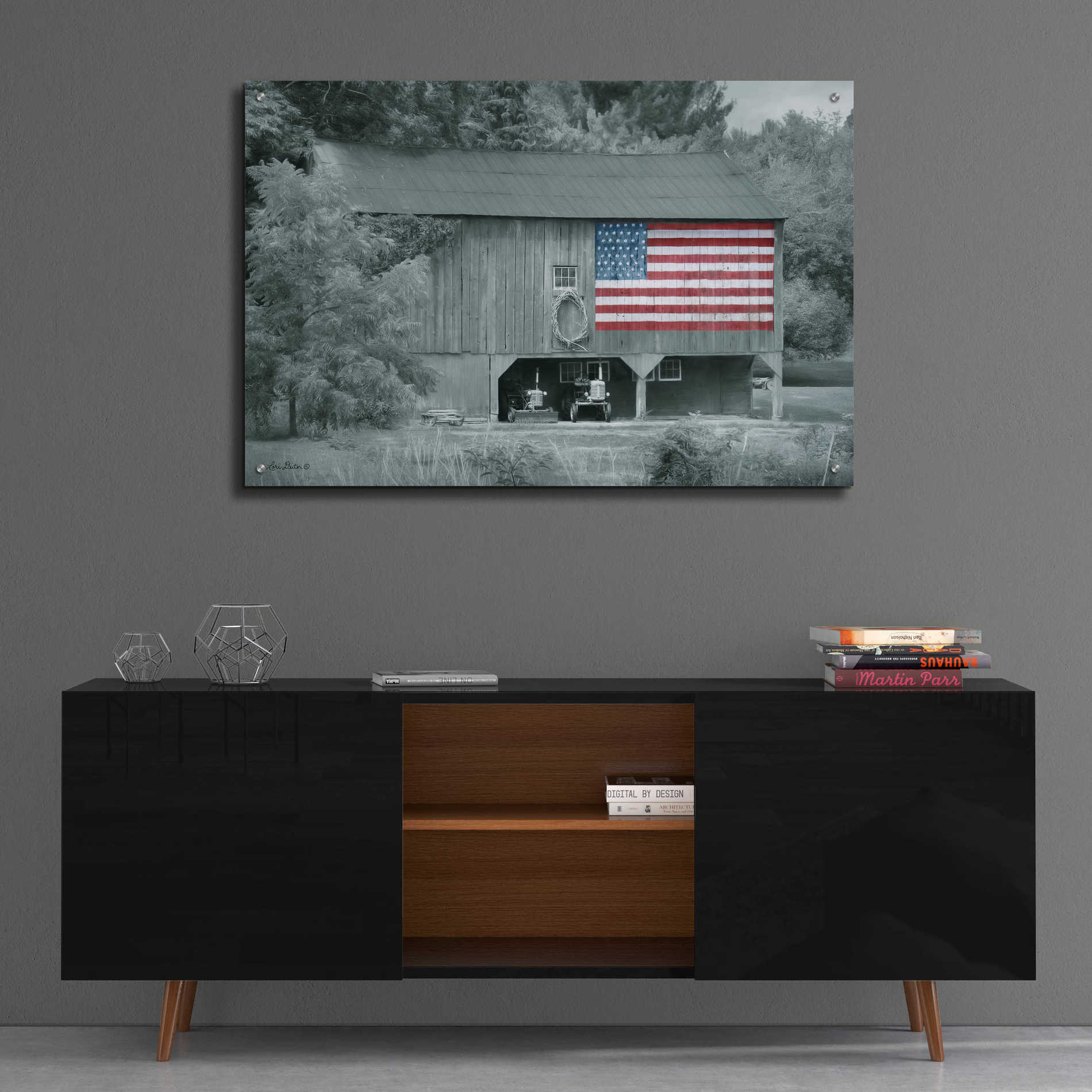 Epic Art 'Patriotic Farm I' by Lori Deiter Acrylic Glass Wall Art,36x24