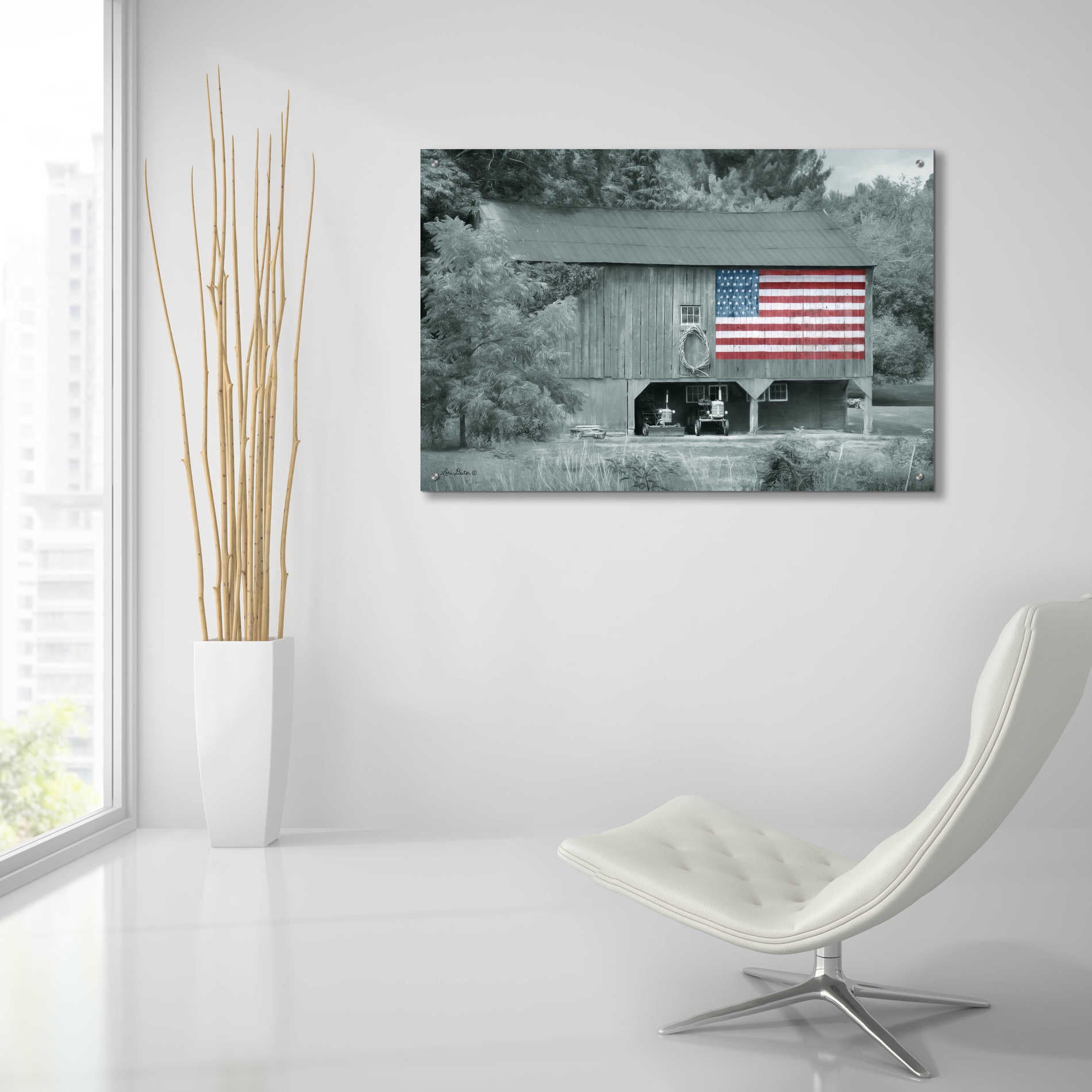 Epic Art 'Patriotic Farm I' by Lori Deiter Acrylic Glass Wall Art,36x24