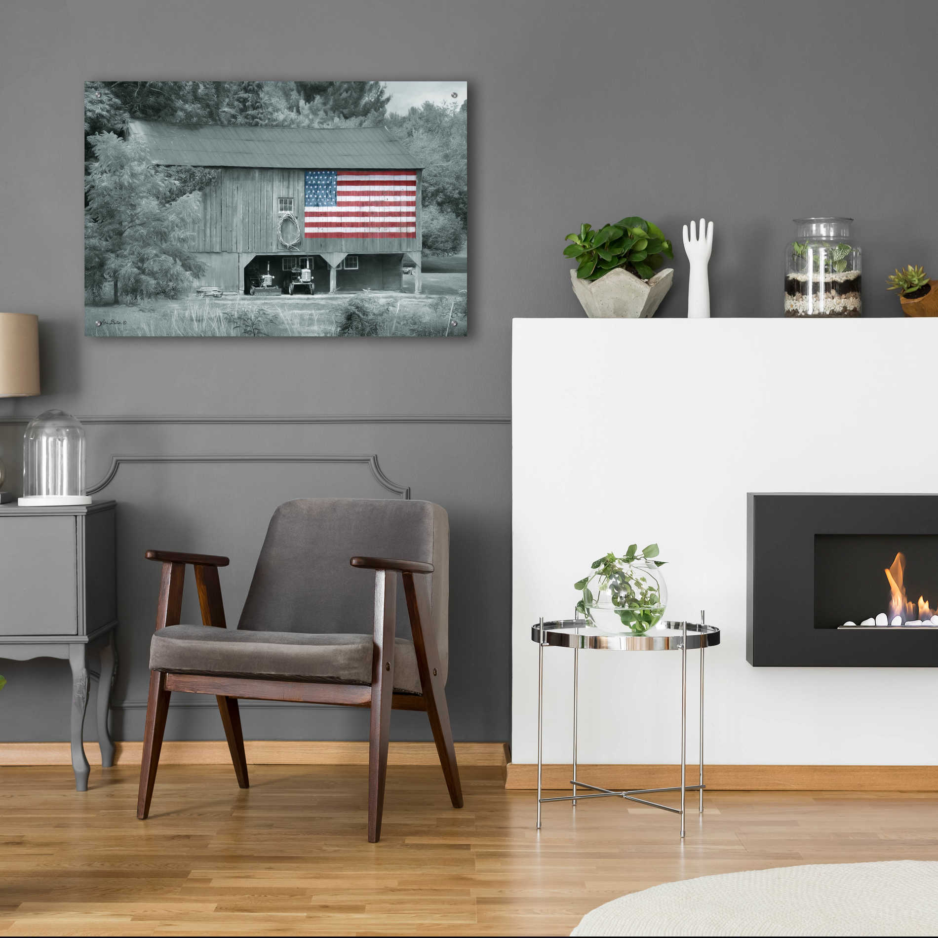 Epic Art 'Patriotic Farm I' by Lori Deiter Acrylic Glass Wall Art,36x24