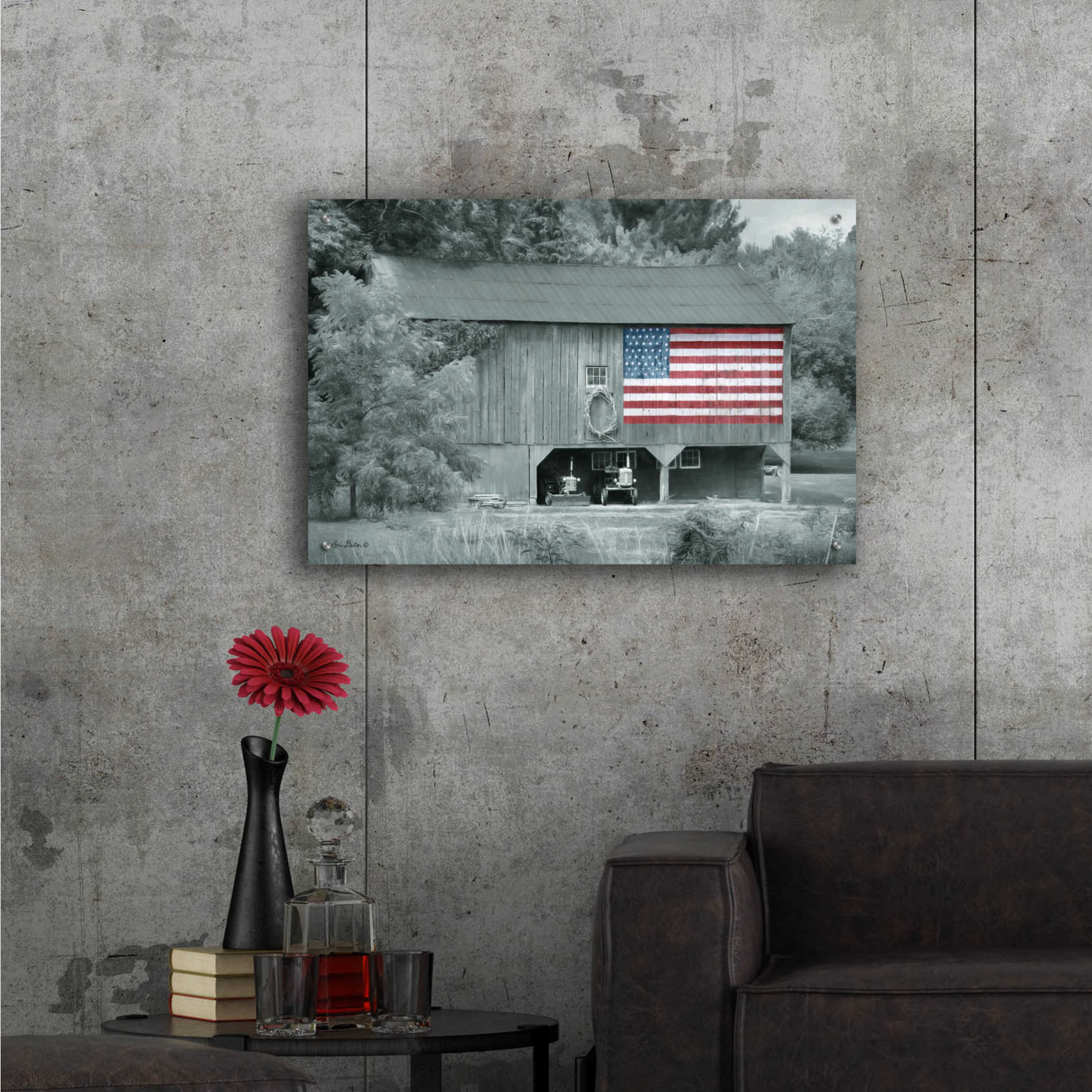 Epic Art 'Patriotic Farm I' by Lori Deiter Acrylic Glass Wall Art,36x24