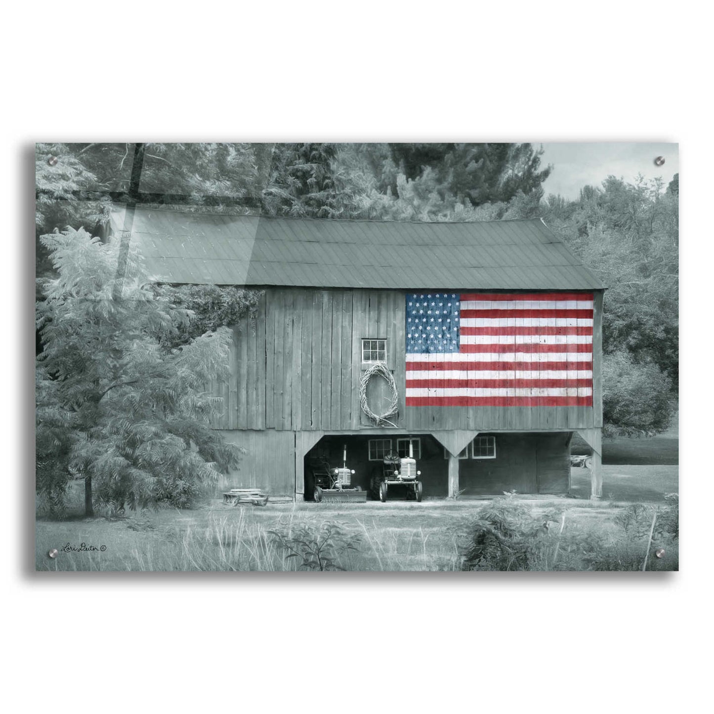 Epic Art 'Patriotic Farm I' by Lori Deiter Acrylic Glass Wall Art,36x24