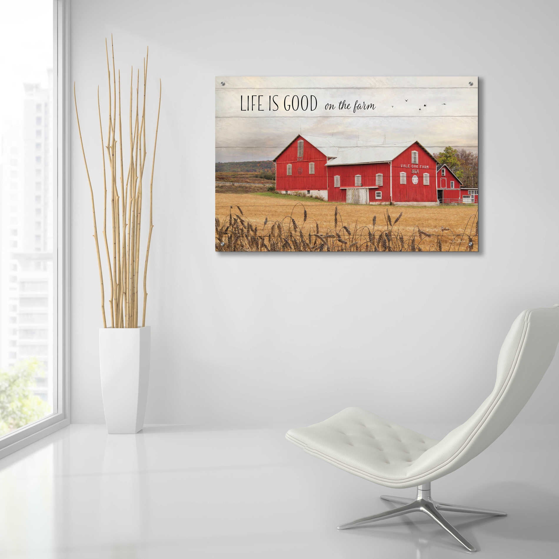 Epic Art 'Life is Good on the Farm' by Lori Deiter Acrylic Glass Wall Art,36x24