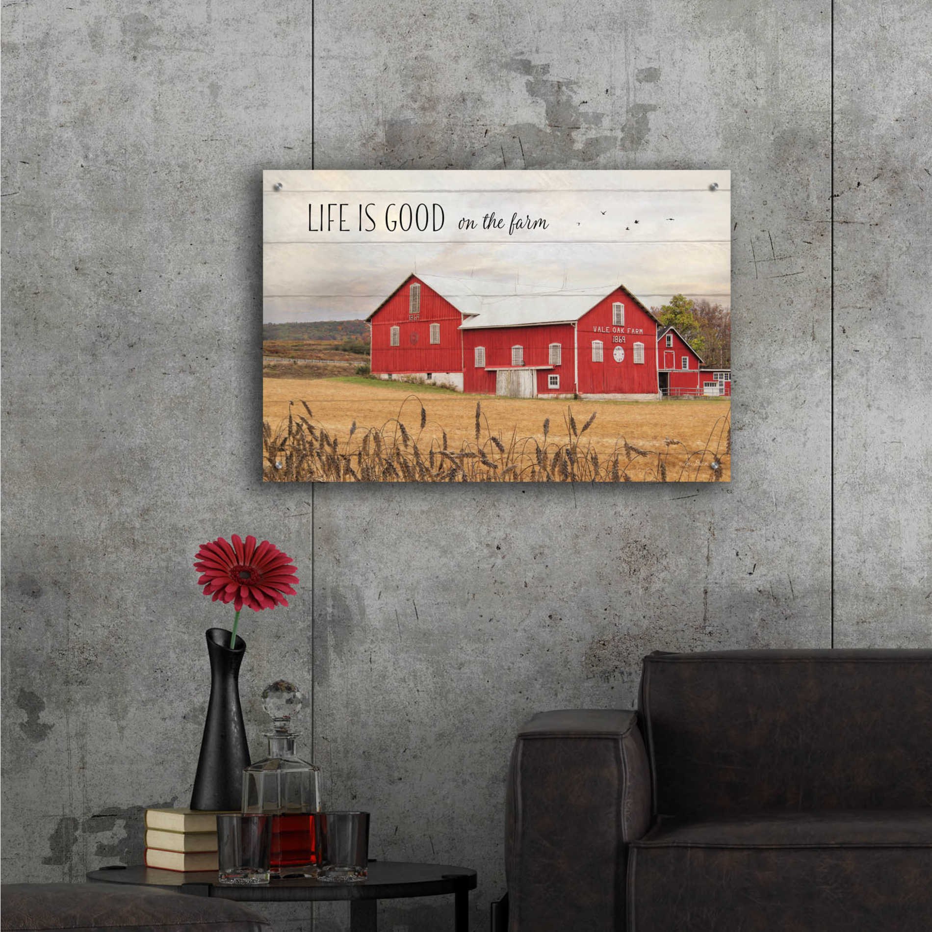 Epic Art 'Life is Good on the Farm' by Lori Deiter Acrylic Glass Wall Art,36x24