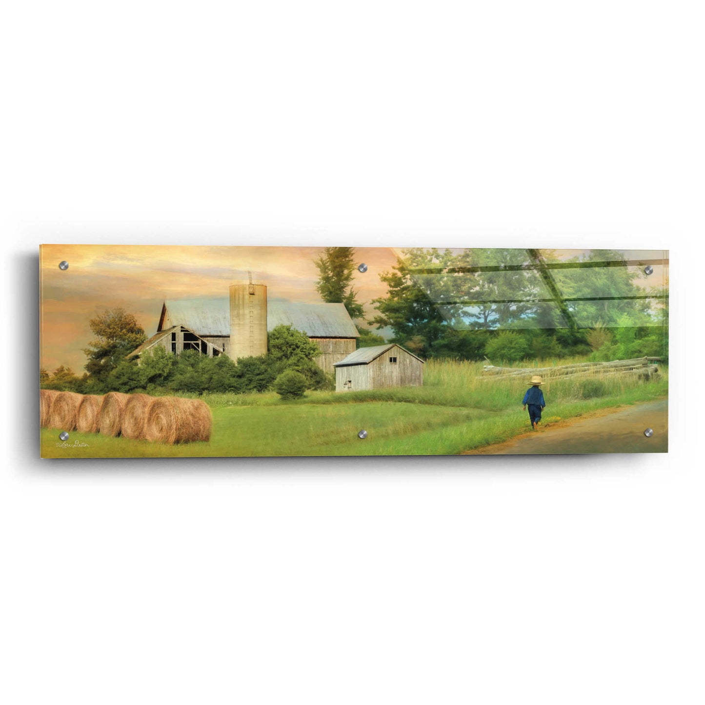 Epic Art 'Amish Barefoot Farmer' by Lori Deiter Acrylic Glass Wall Art,36x12