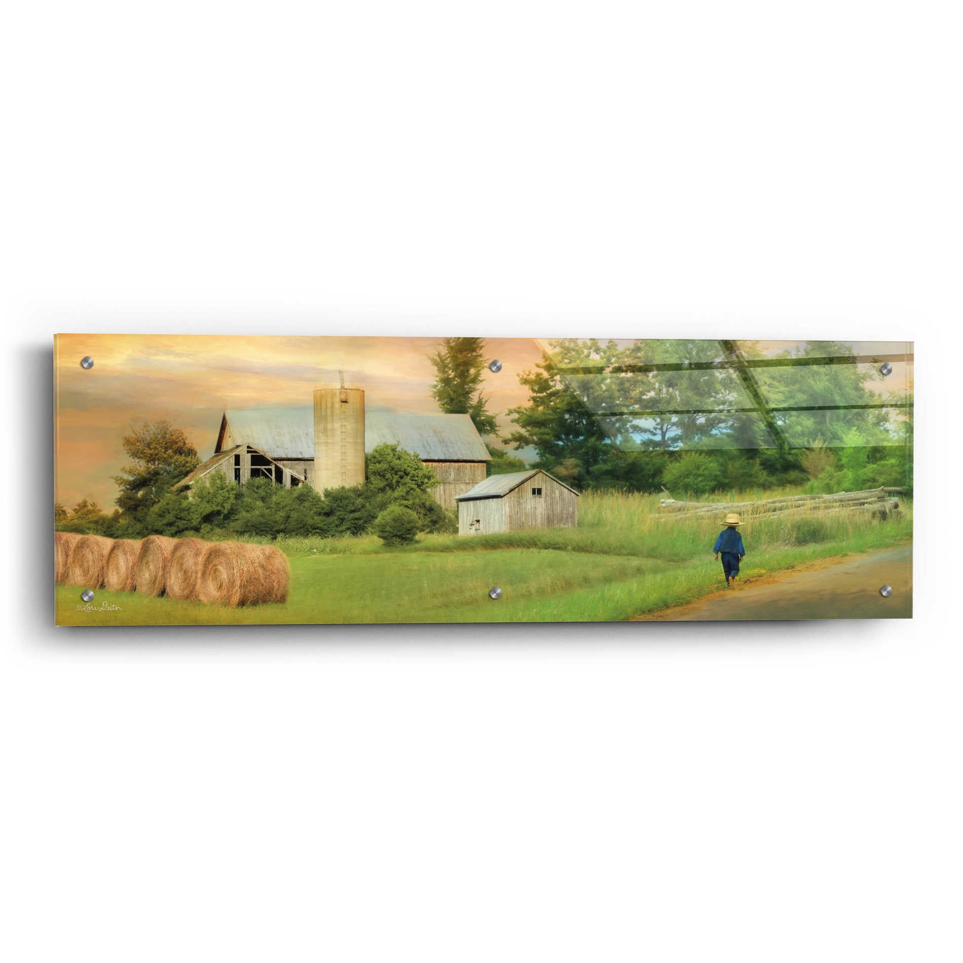 Epic Art 'Amish Barefoot Farmer' by Lori Deiter Acrylic Glass Wall Art,36x12