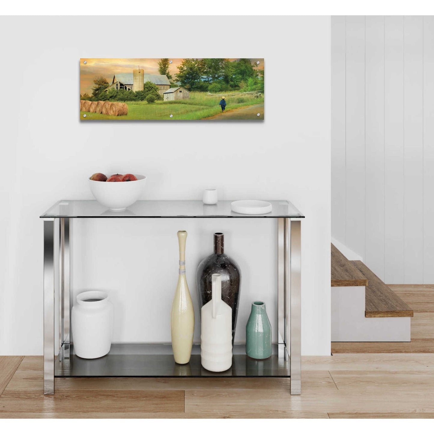 Epic Art 'Amish Barefoot Farmer' by Lori Deiter Acrylic Glass Wall Art,36x12