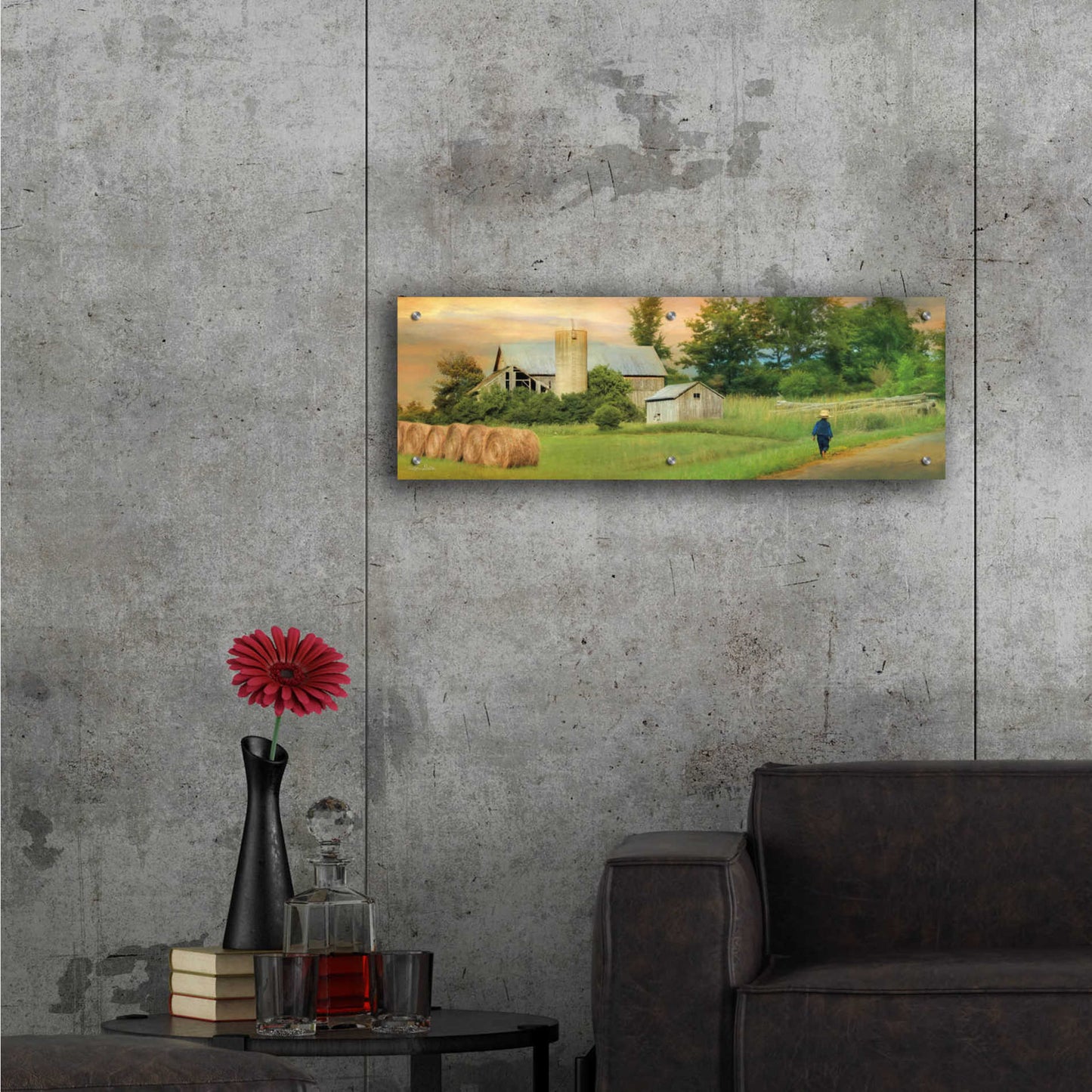Epic Art 'Amish Barefoot Farmer' by Lori Deiter Acrylic Glass Wall Art,36x12