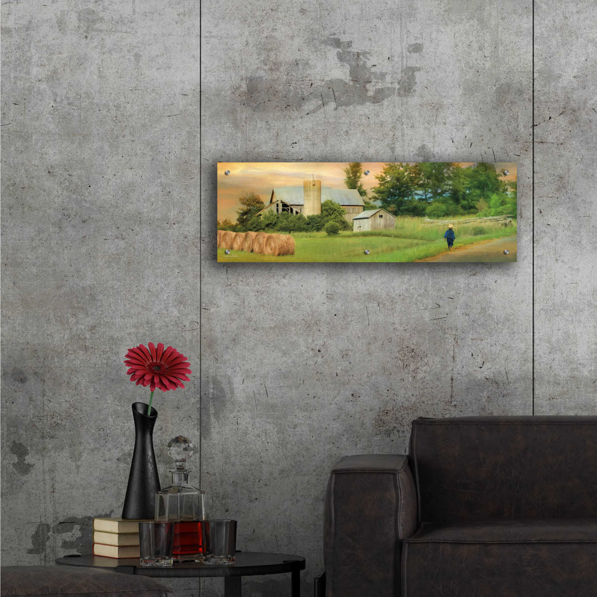 Epic Art 'Amish Barefoot Farmer' by Lori Deiter Acrylic Glass Wall Art,36x12